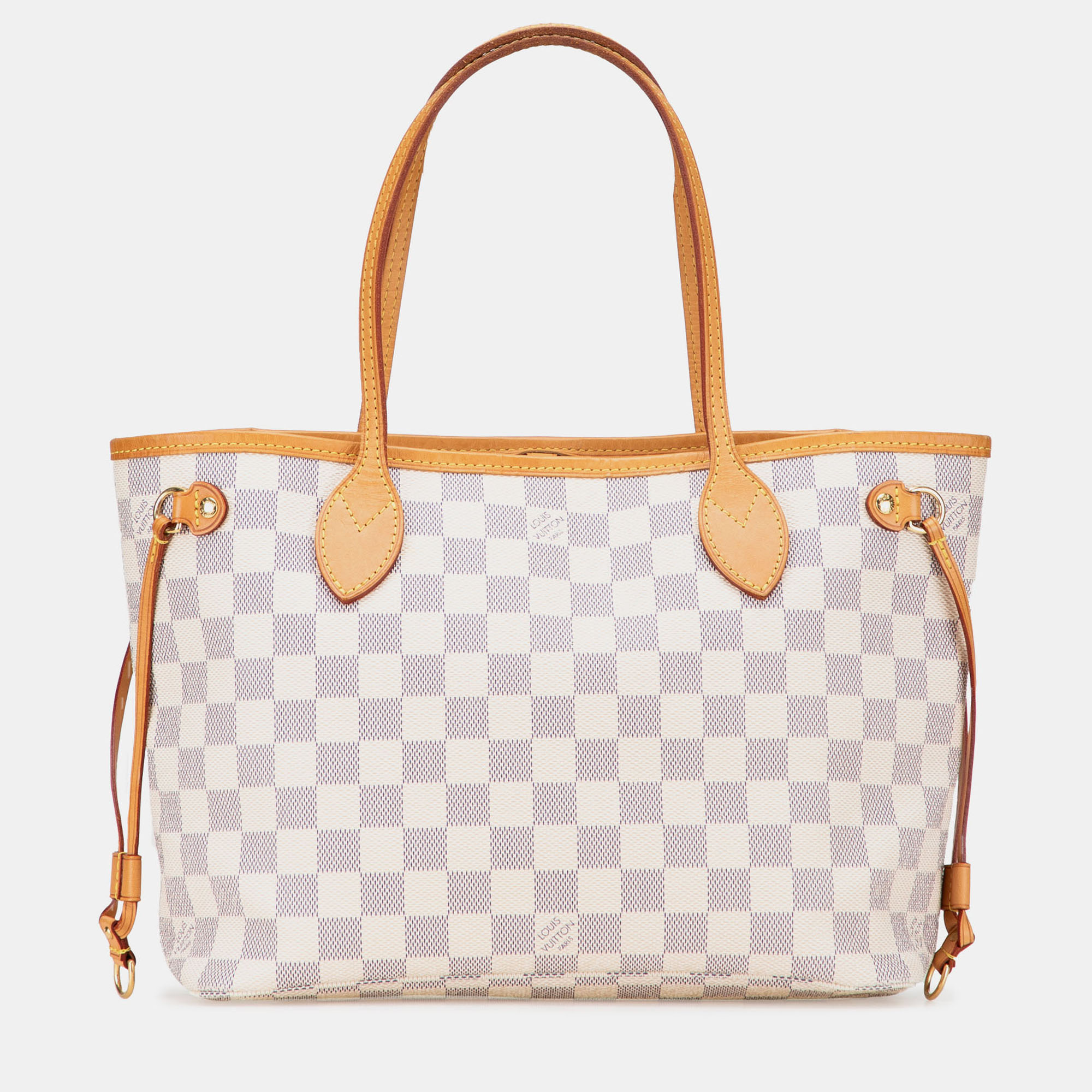 

Louis Vuitton Damier Azur Neverfull PM Canvas Tote Bag, White