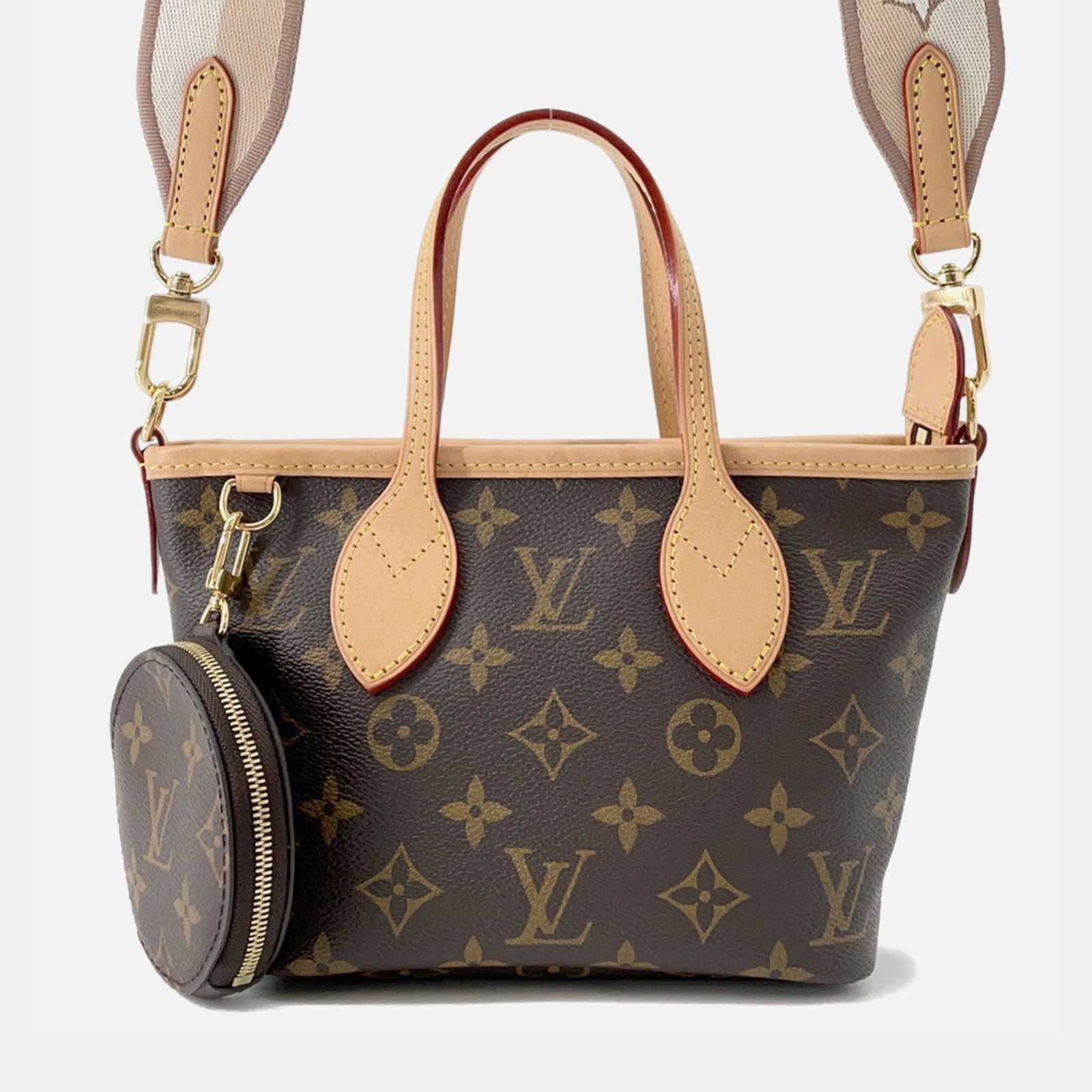 

Louis Vuitton Neverfull BB Beige Monogram Canvas Tote Bag