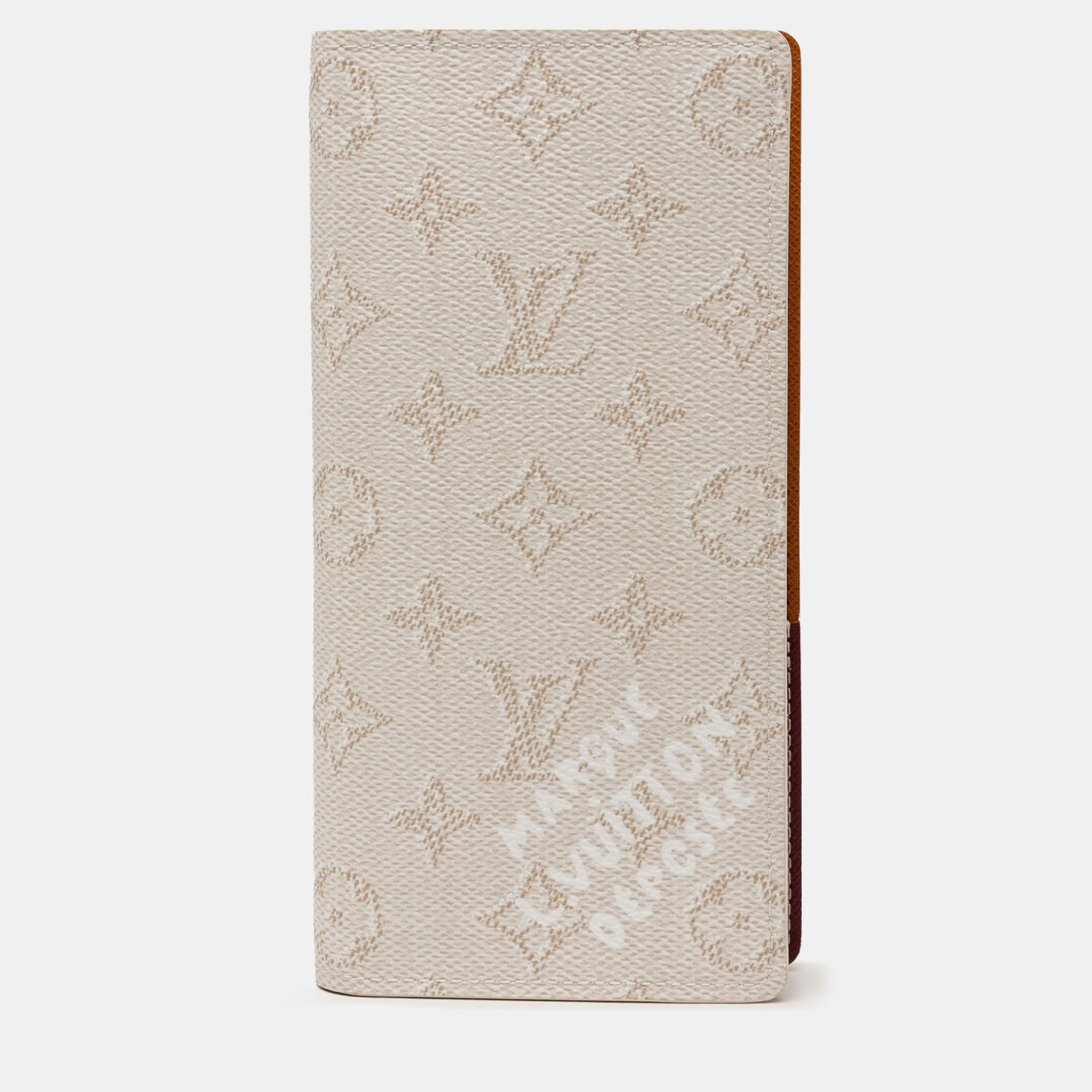 Pre-owned Louis Vuitton White Monogram Heritage Portefeuille Brazza Wallet