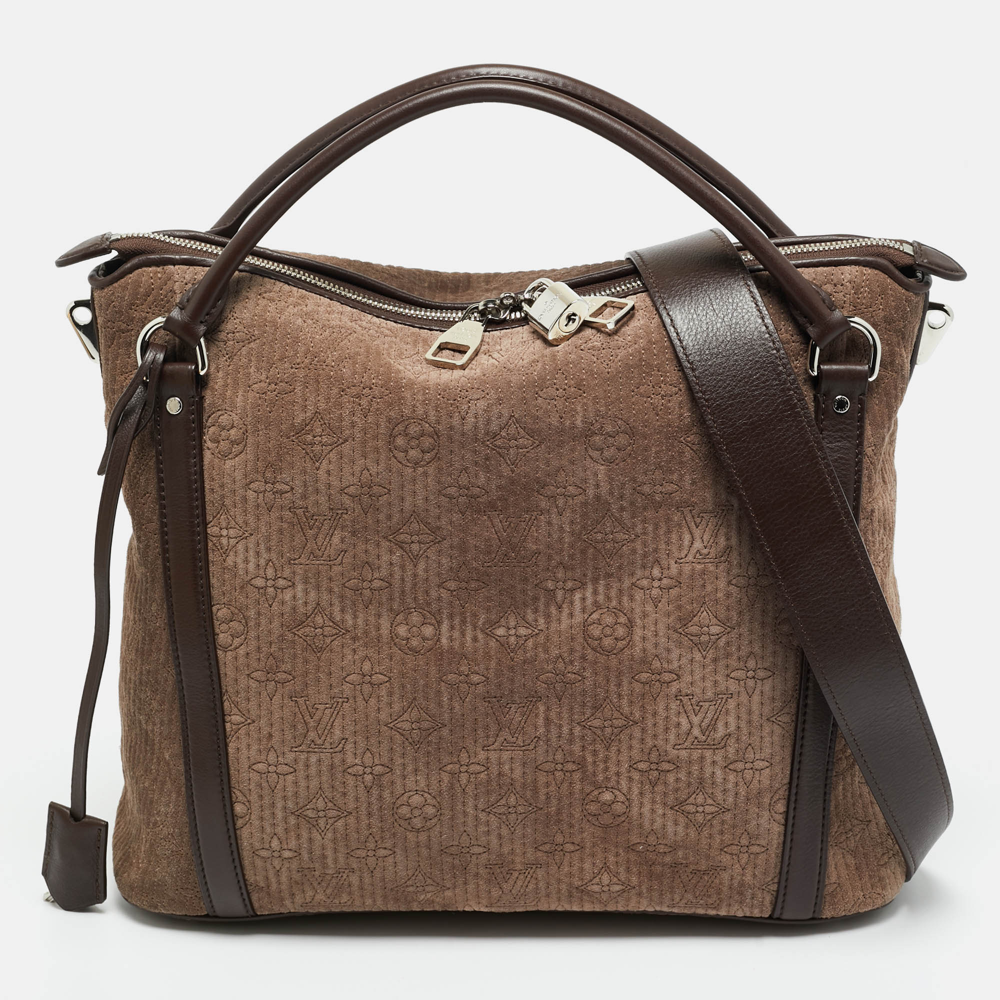 LOUIS VUITTON Pre-owned Brown Monogram Antheia Suede Ixia Pm Bag