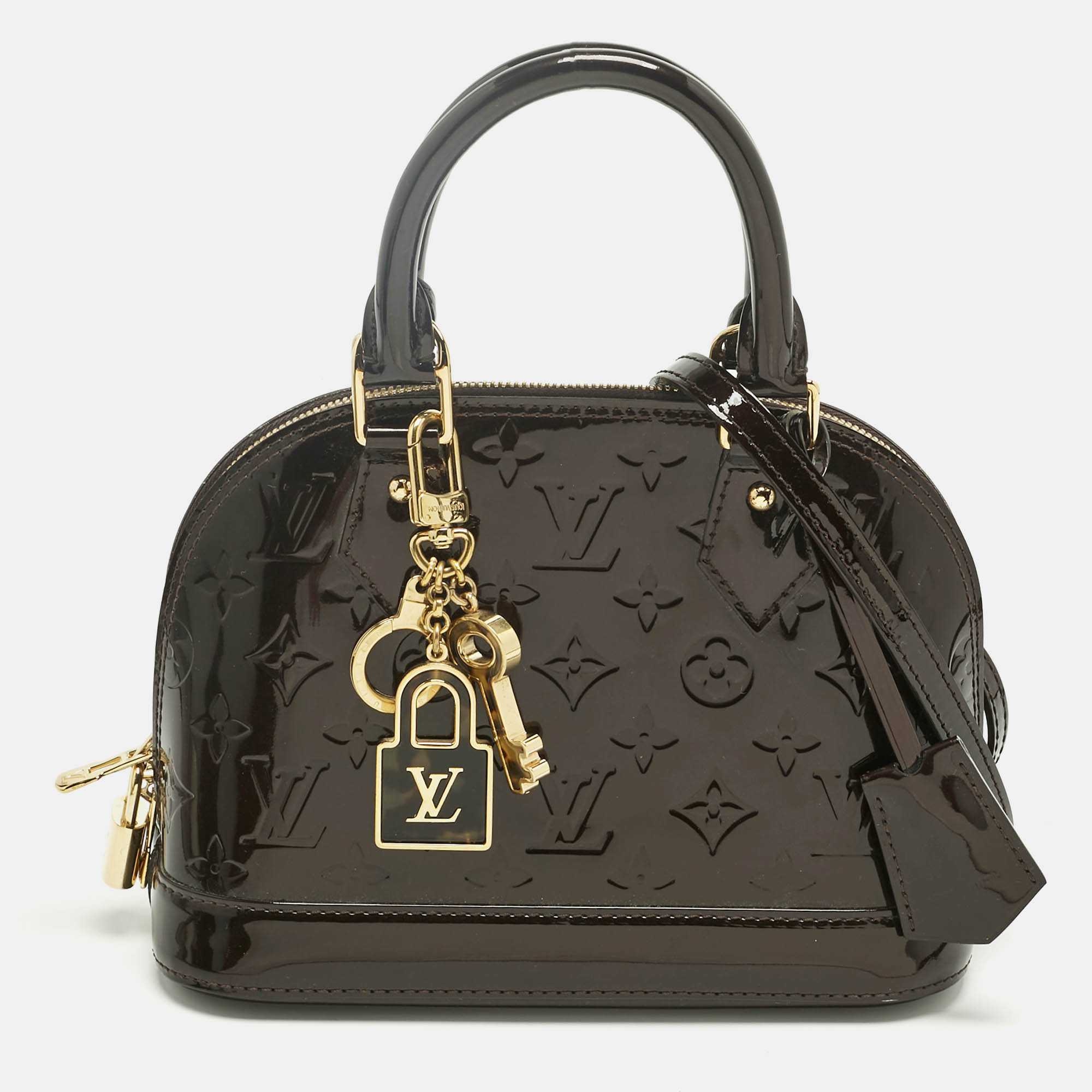 

Louis Vuitton Amarante Monogram Vernis Alma BB Bag, Burgundy
