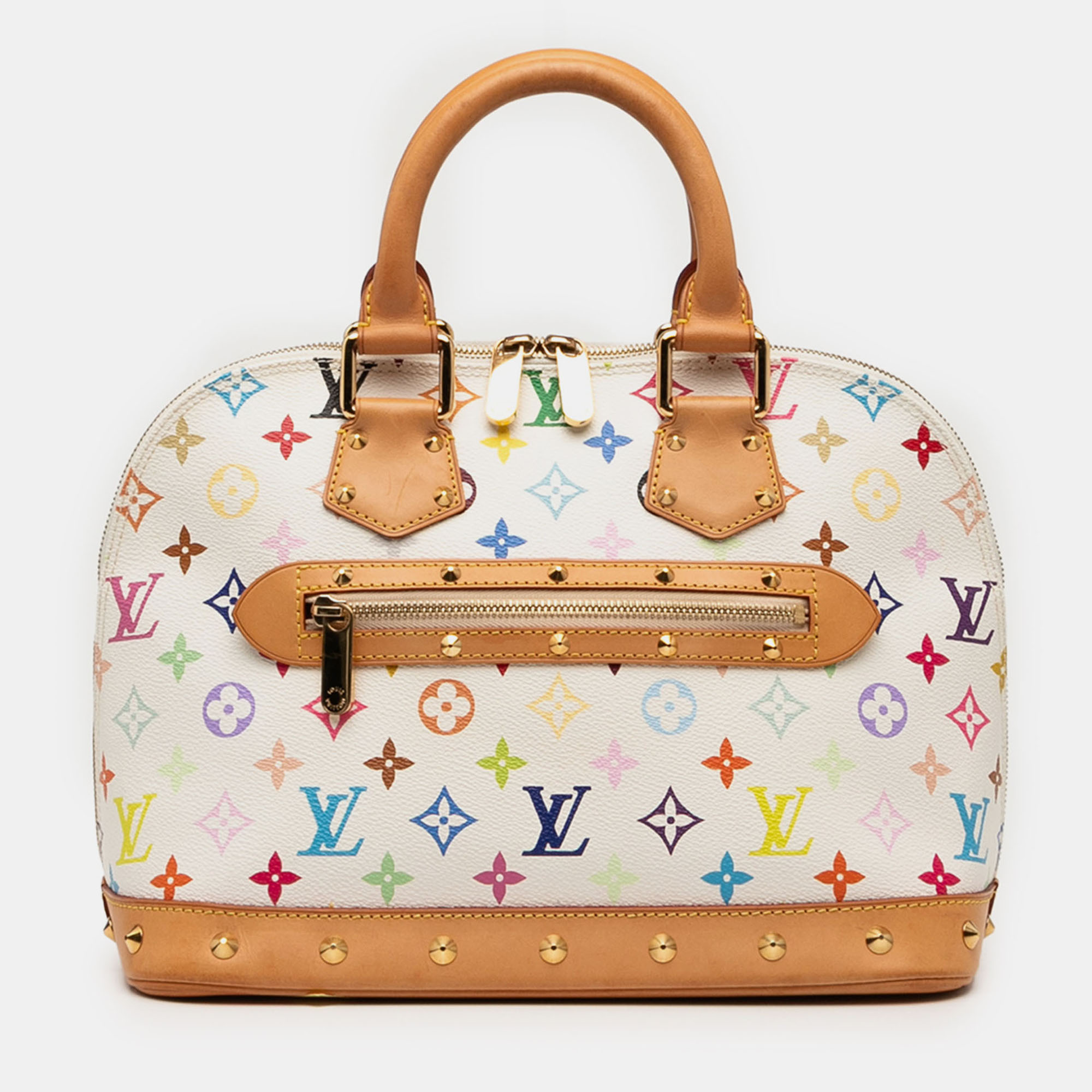

Louis Vuitton Alma PM Multicolor Monogram Canvas Top Handle Bag, White
