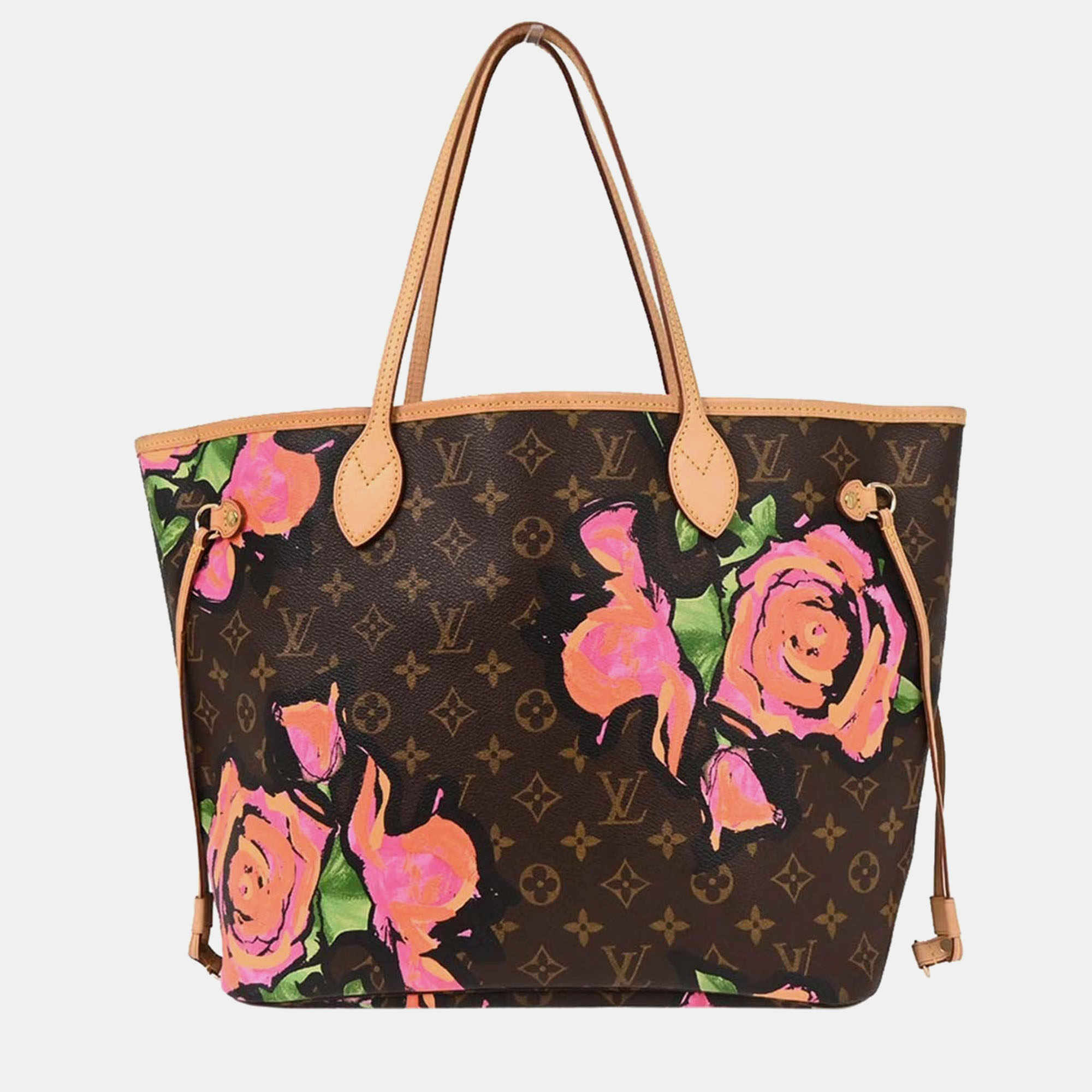 Pre-owned Louis Vuitton Monogram Rose Neverfull Mm Shoulder Tote Bag In Brown