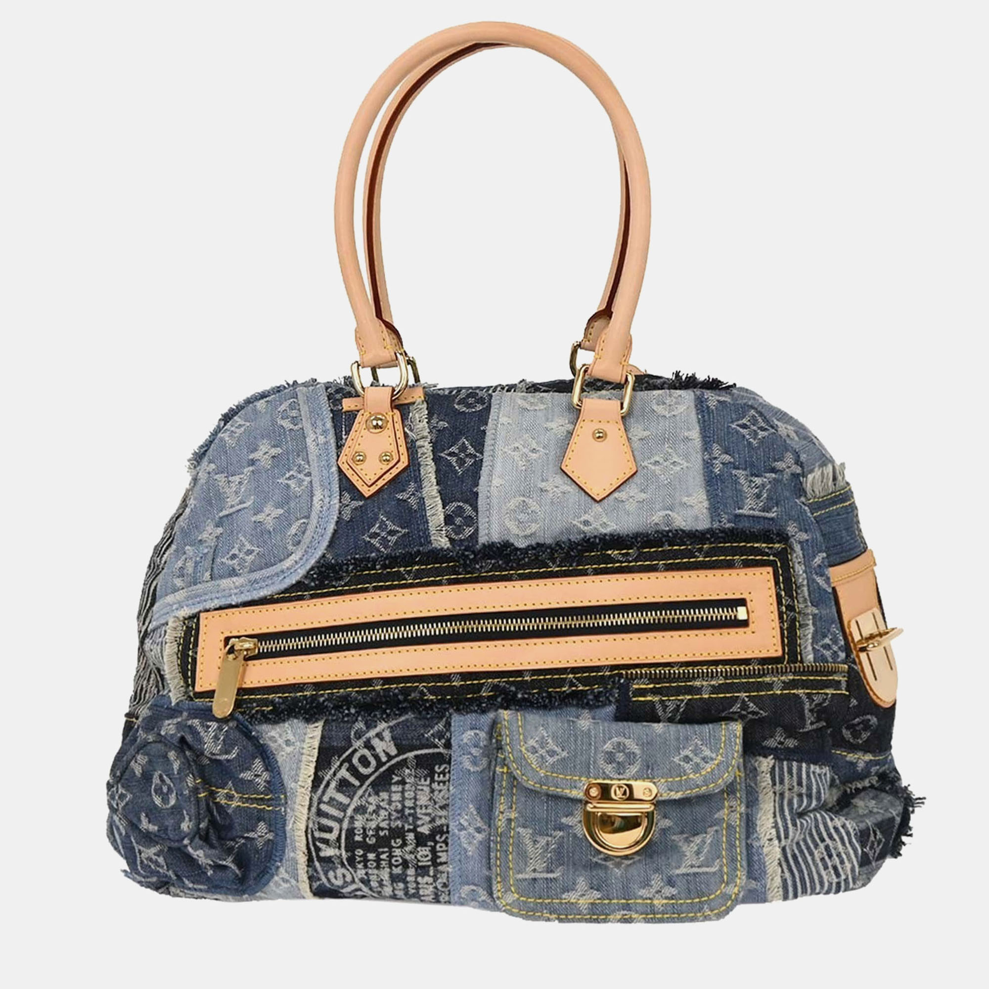 

Louis Vuitton Blue Monogram Denim Patchwork Bowly Handbag