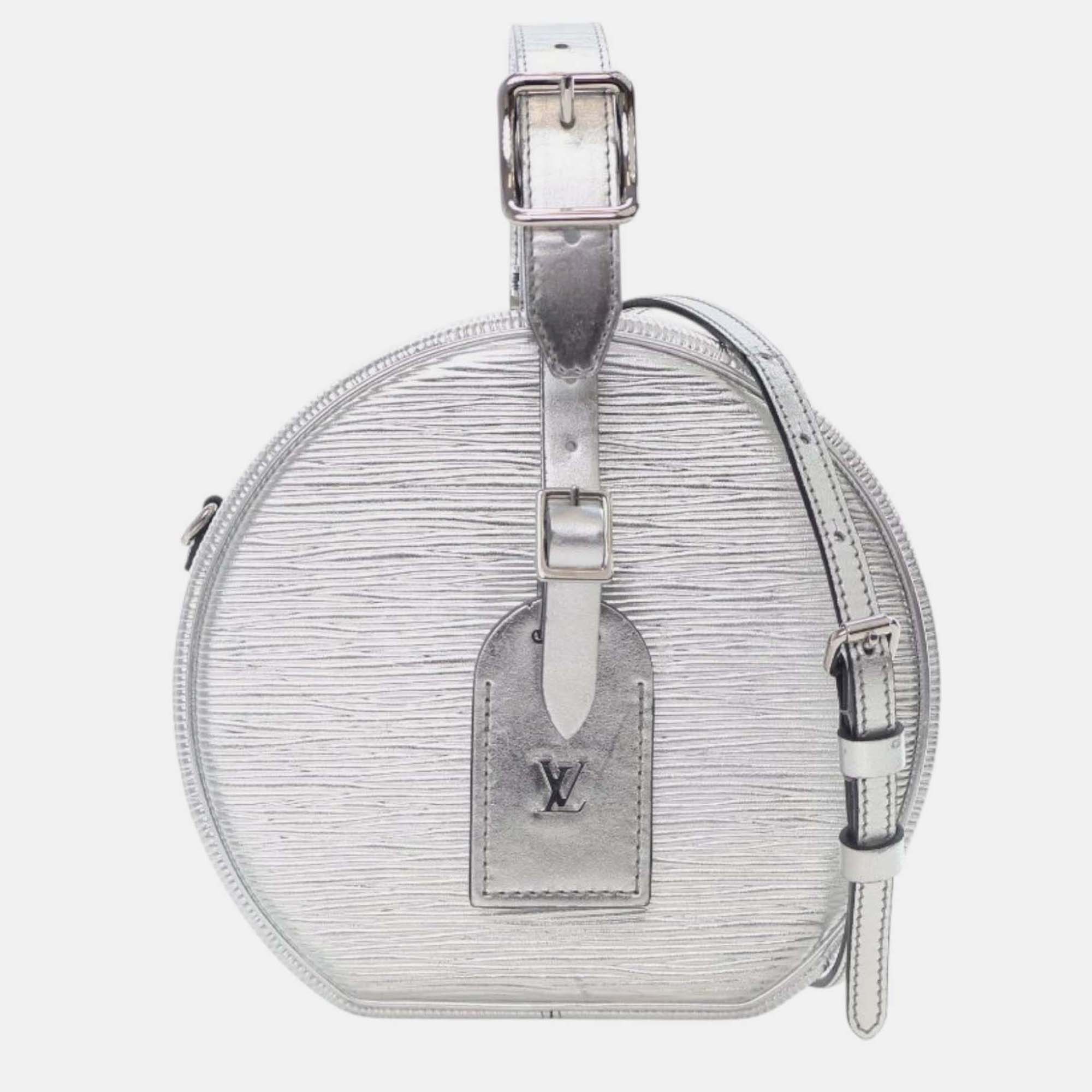

Louis Vuitton Boite Chapeau Souple MM Epi Leather Crossbody Bag, Silver