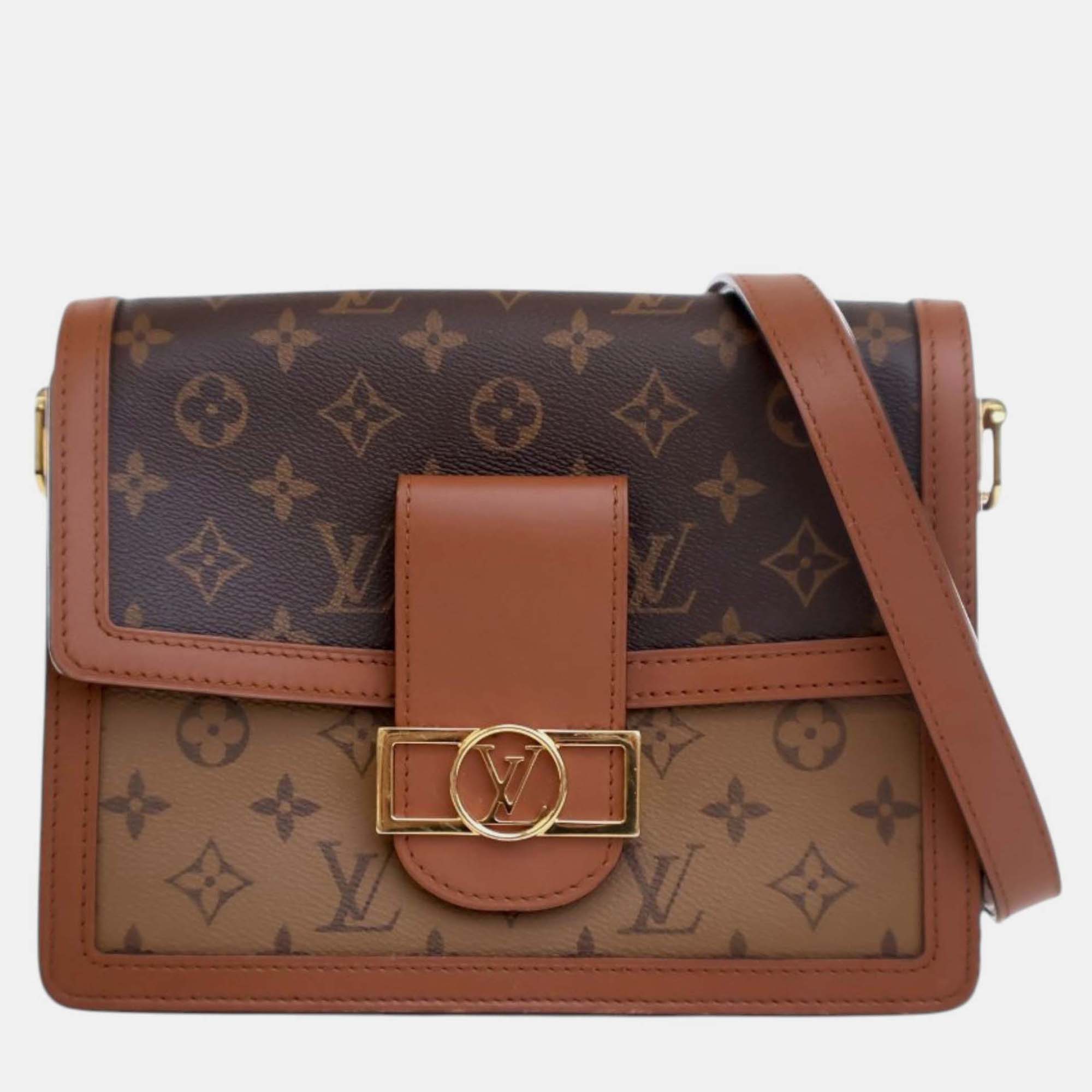 

Louis Vuitton Dauphine MM Brown Beige Monogram Reverse Canvas Shoulder Bag