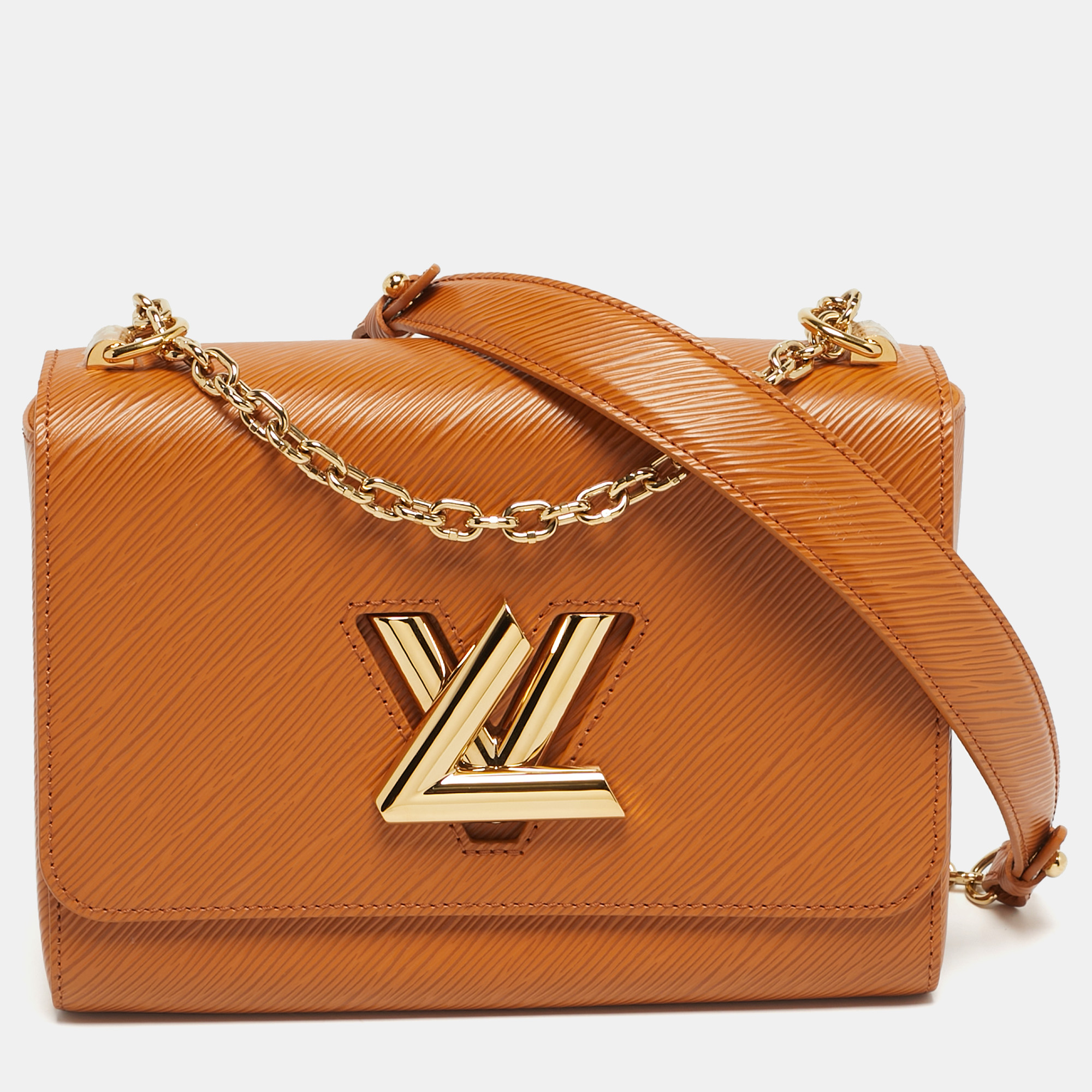 

Louis Vuitton Gold Miel Epi Leather Twist MM Bag, Brown