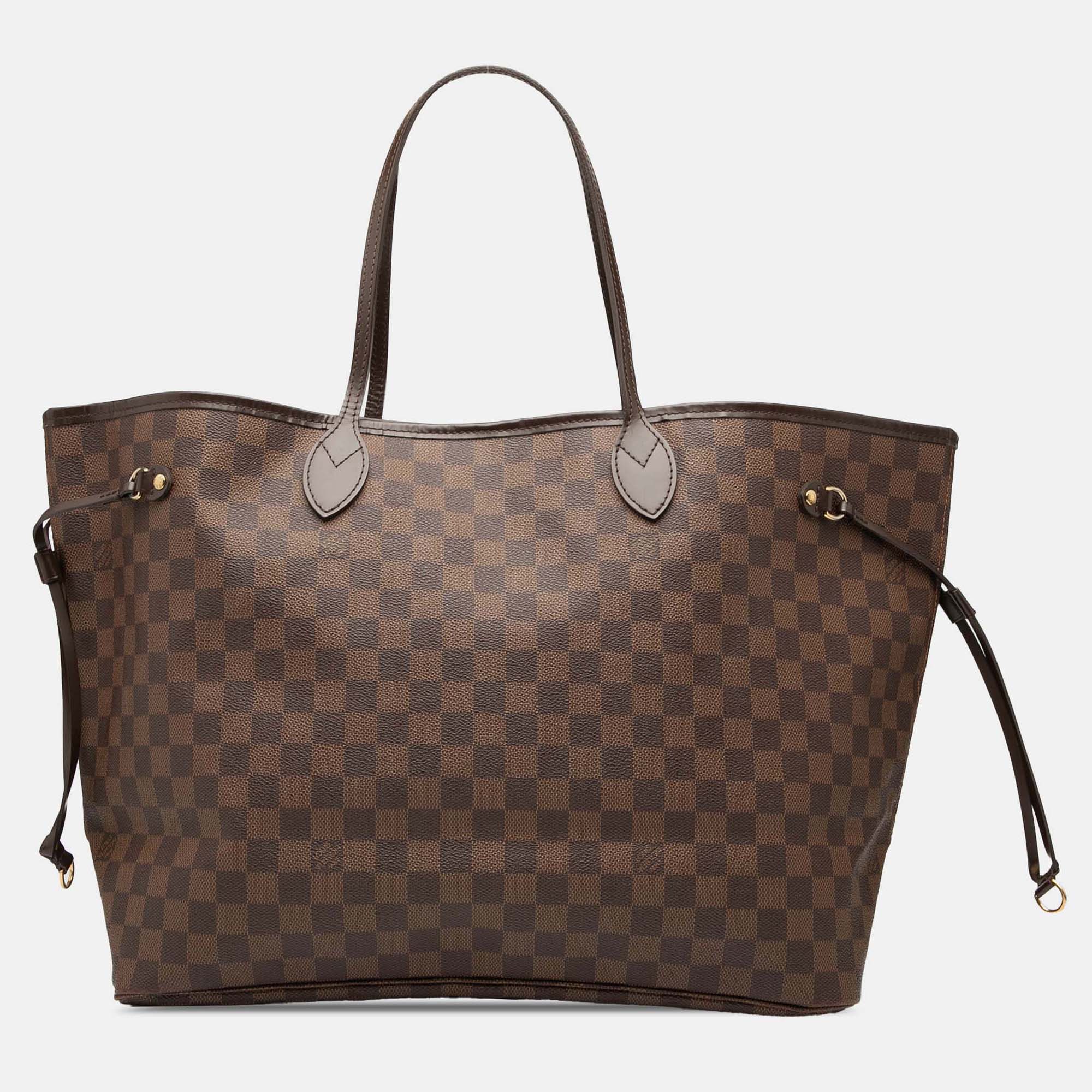 

Louis Vuitton Neverfull GM Brown Damier Ebene Canvas Tote Bag