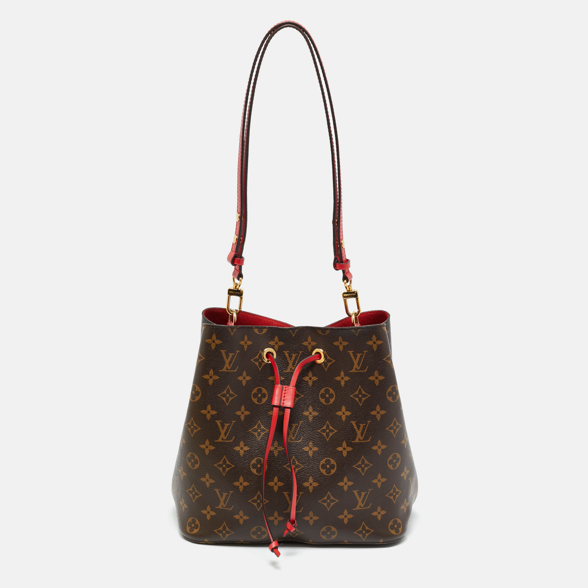 Pre-owned Louis Vuitton Cerise Monogram Canvas Neonoe Mm Bag In Red