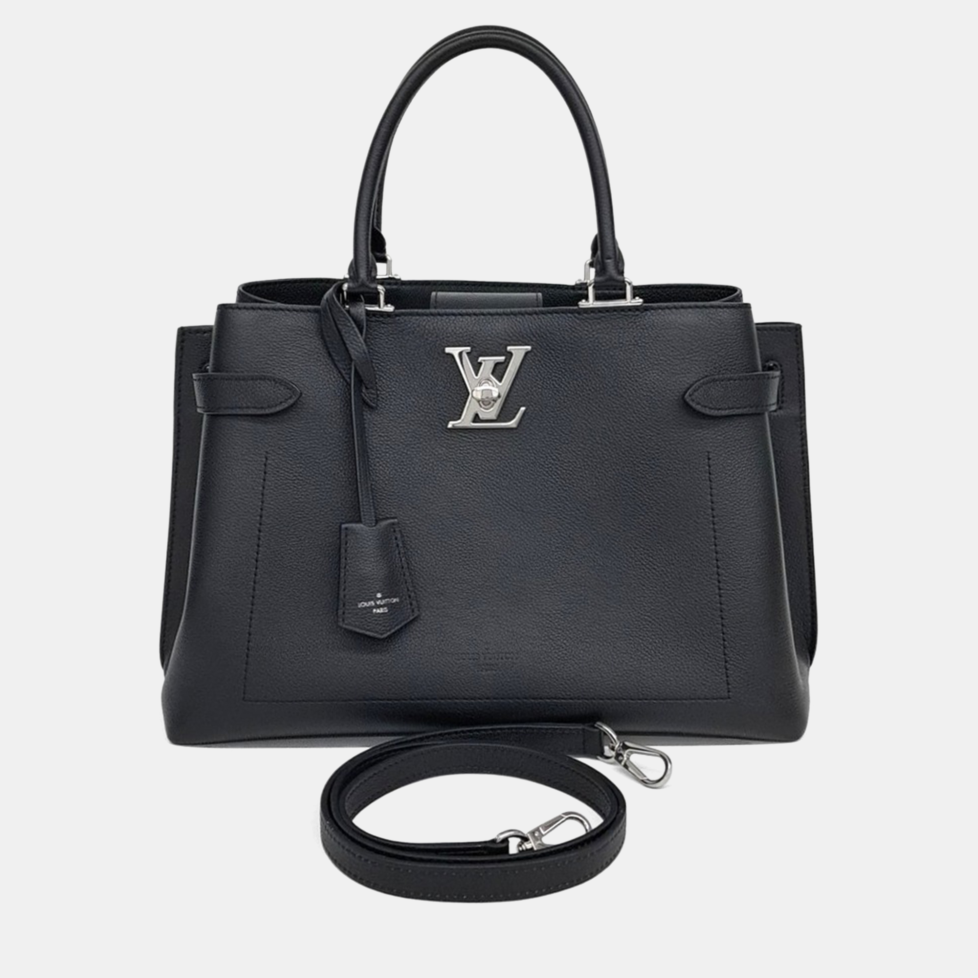 

Louis Vuitton Lockme Day Calfskin Leather Top Handle Bag, Black