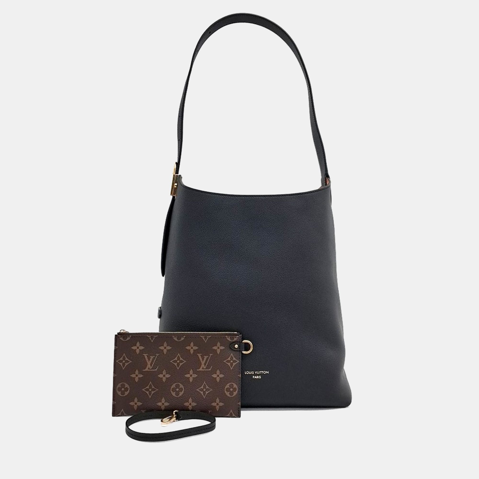 

Louis Vuitton Low Key MM Mahina Calfskin Leather Hobo Bag, Black