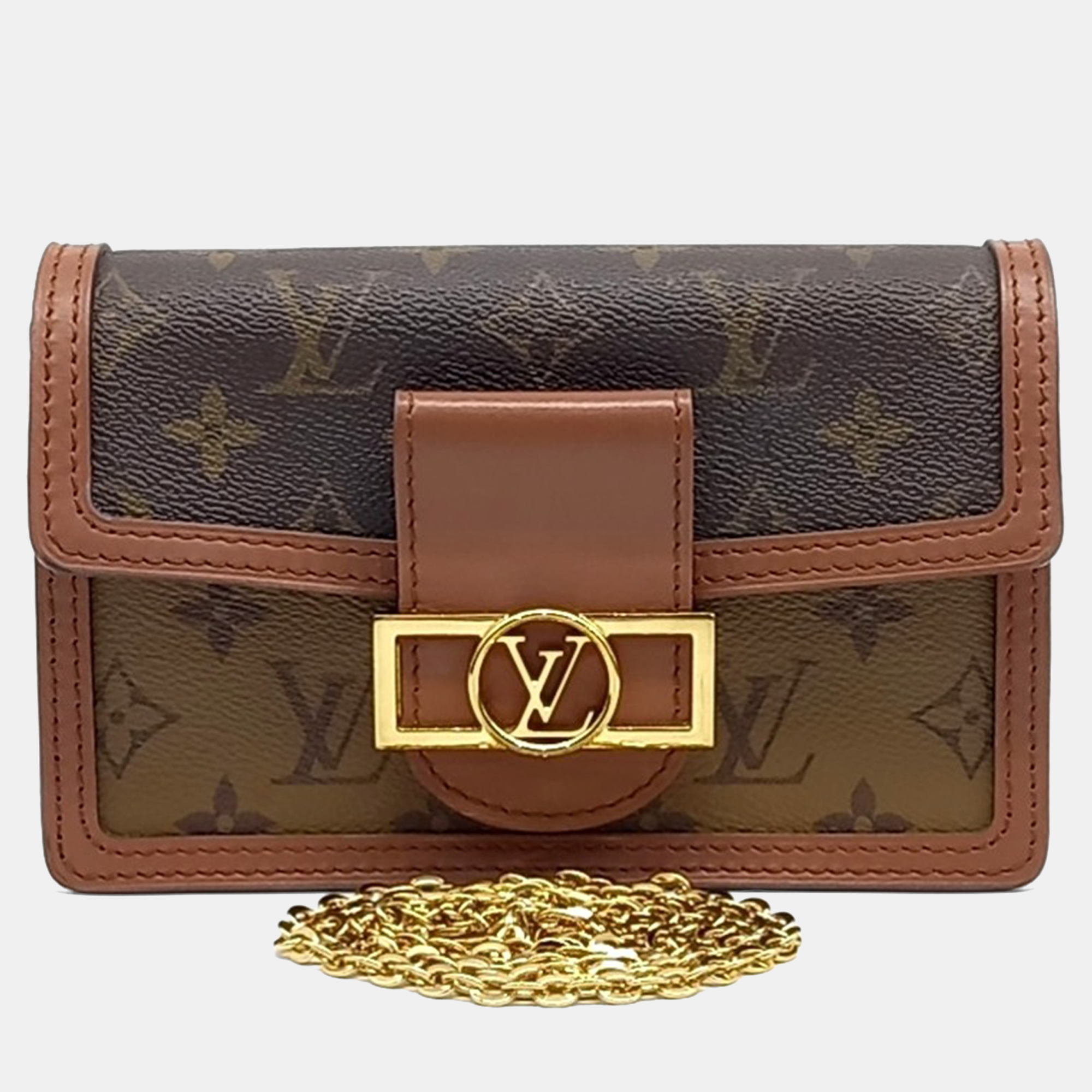 

Louis Vuitton Brown Canvas Dauphine Chain Wallet