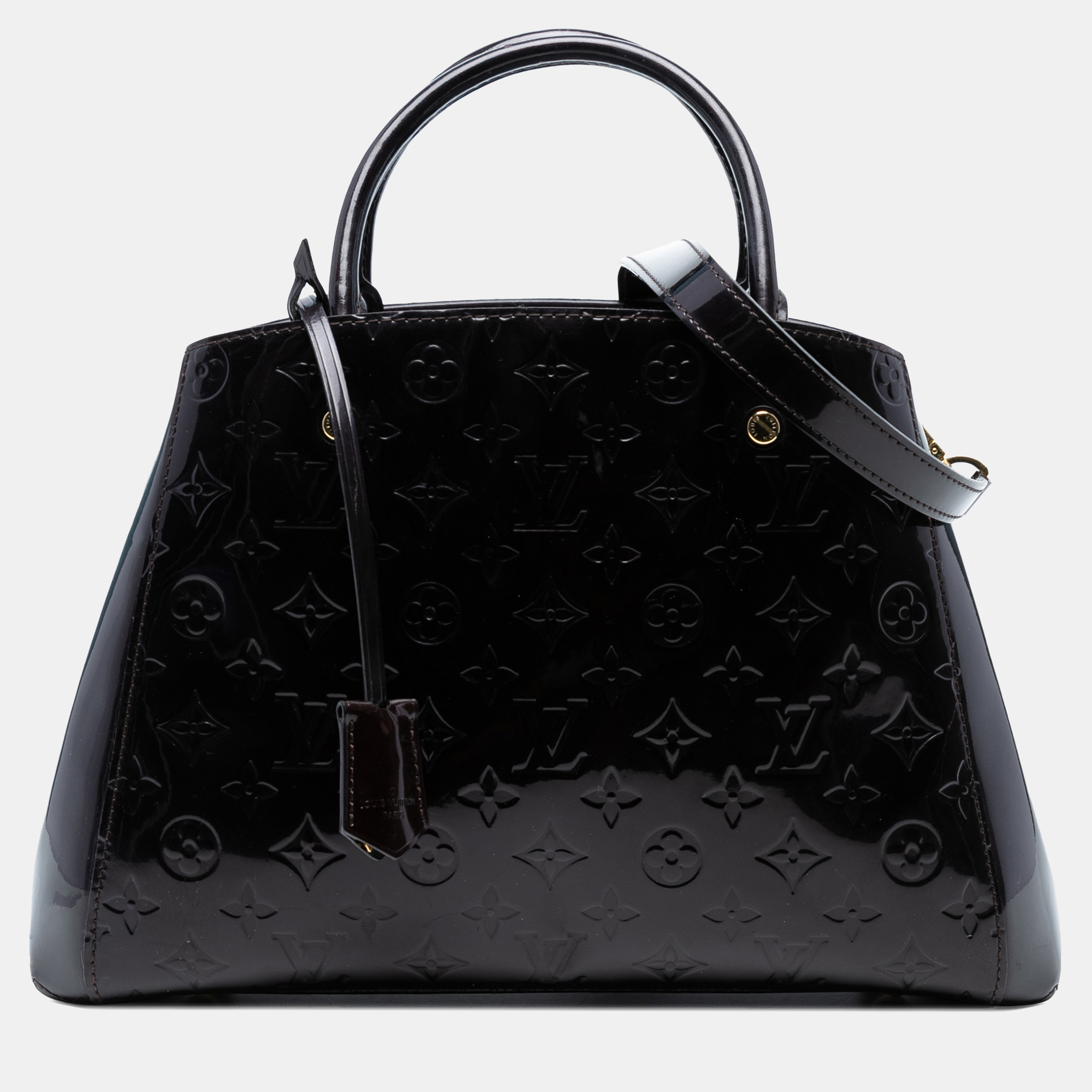 Pre-owned Louis Vuitton Purple Monogram Vernis Montaigne Mm