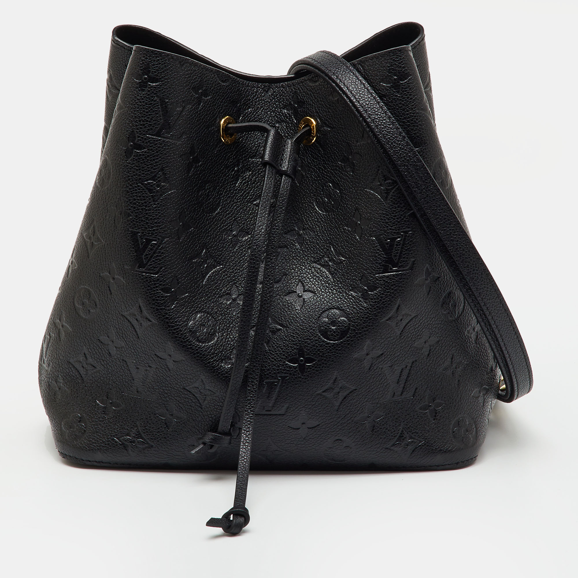 

Louis Vuitton Black Monogram Empreinte Leather NeoNoe MM Bag