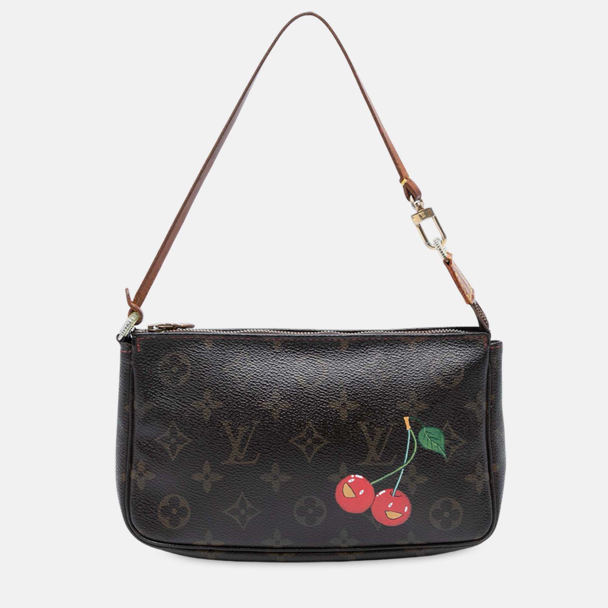 

Louis Vuitton Brown Takashi Murakami Monogram Cherry Pochette Accessoires