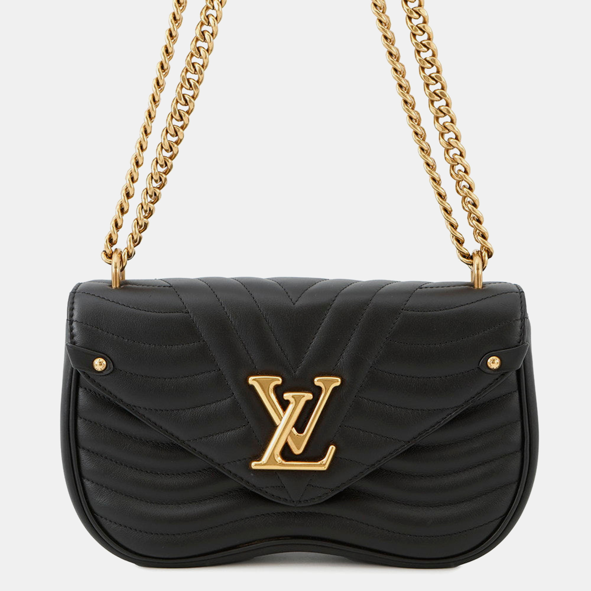 

Louis Vuitton New Wave Chain Bag Noir Calf Leather Size MM, Black