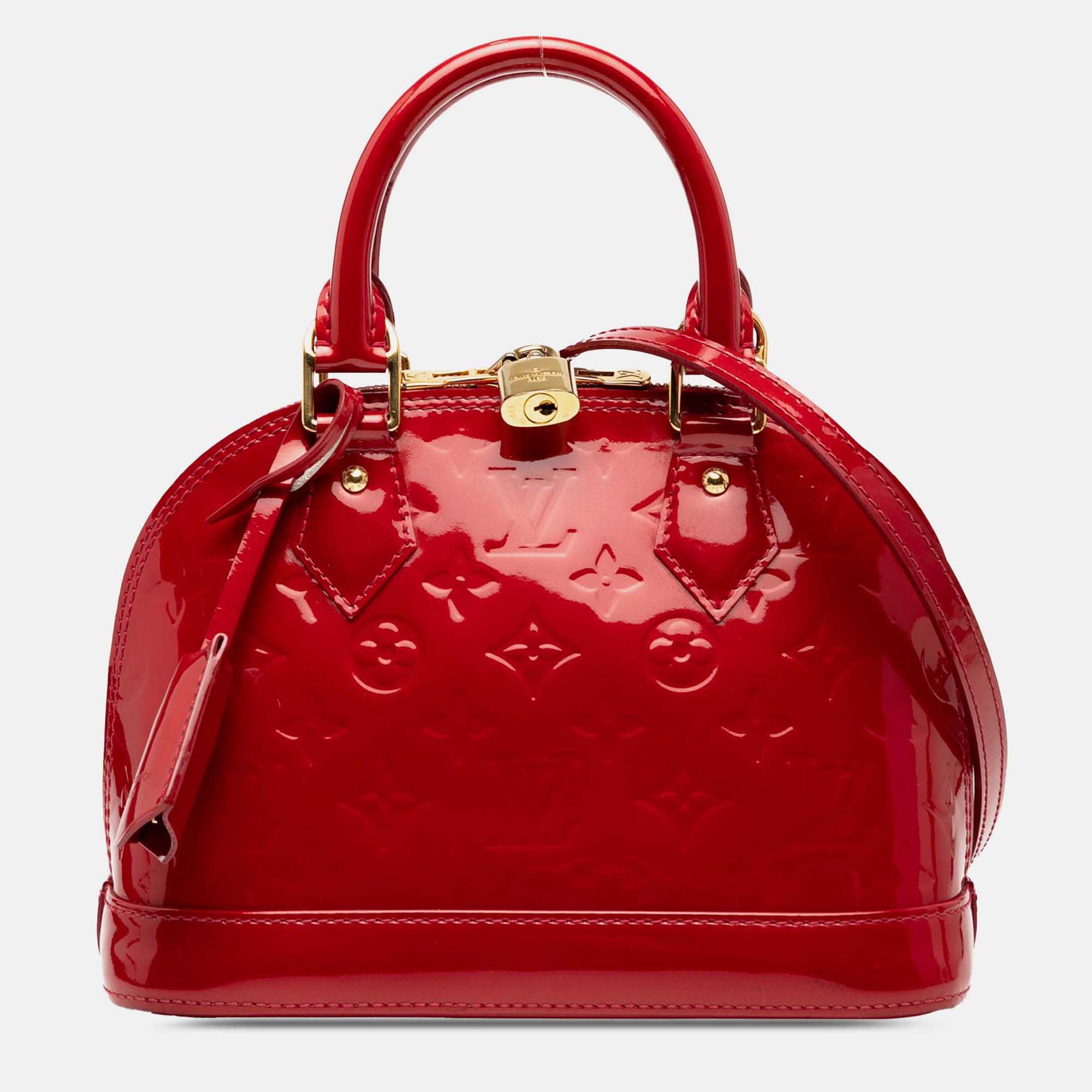 

Louis Vuitton Red Monogram Vernis Alma BB