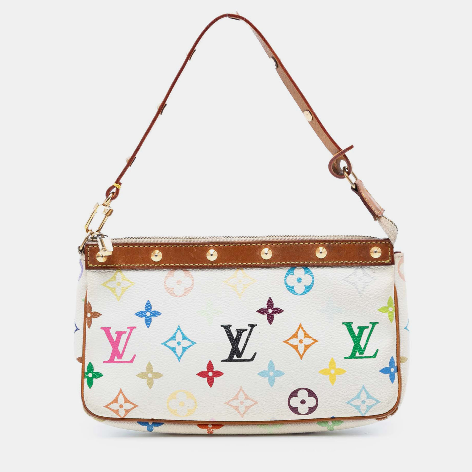 

Louis Vuitton White Monogram Multicolore Pochette Accessoires