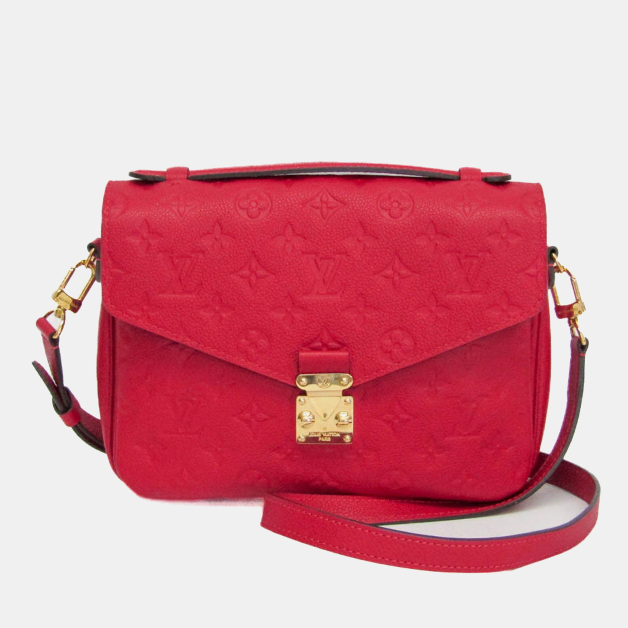 

Louis Vuitton Red Monogram Empreinte Pochette Metis MM Shoulder Bag