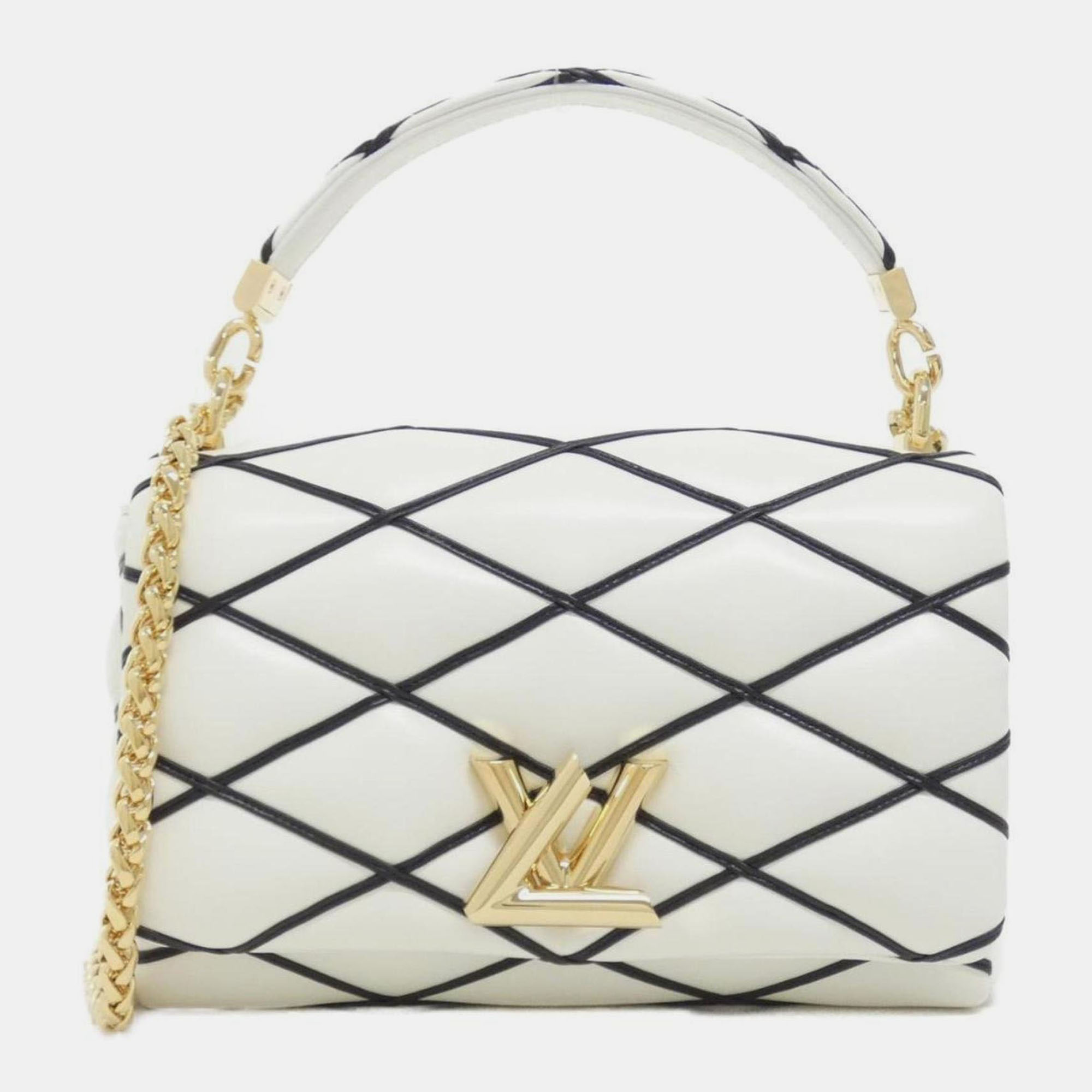 

Louis Vuitton Black/White Lambskin Leather Go-14 MM Shoulder Bag