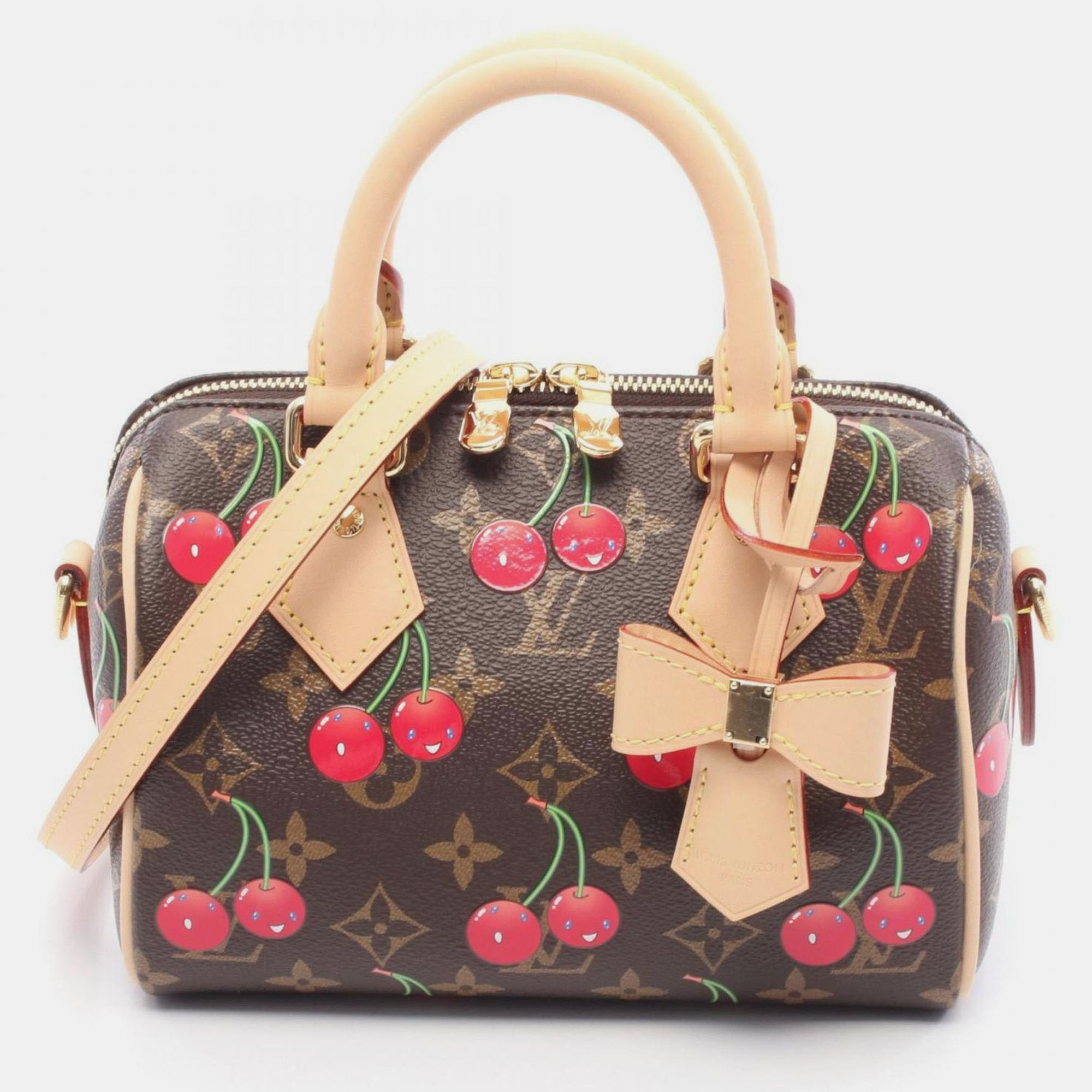 Louis Vuitton Speedy 20 Handbag Coated Canvas And Leather Monogram Cherry Brown