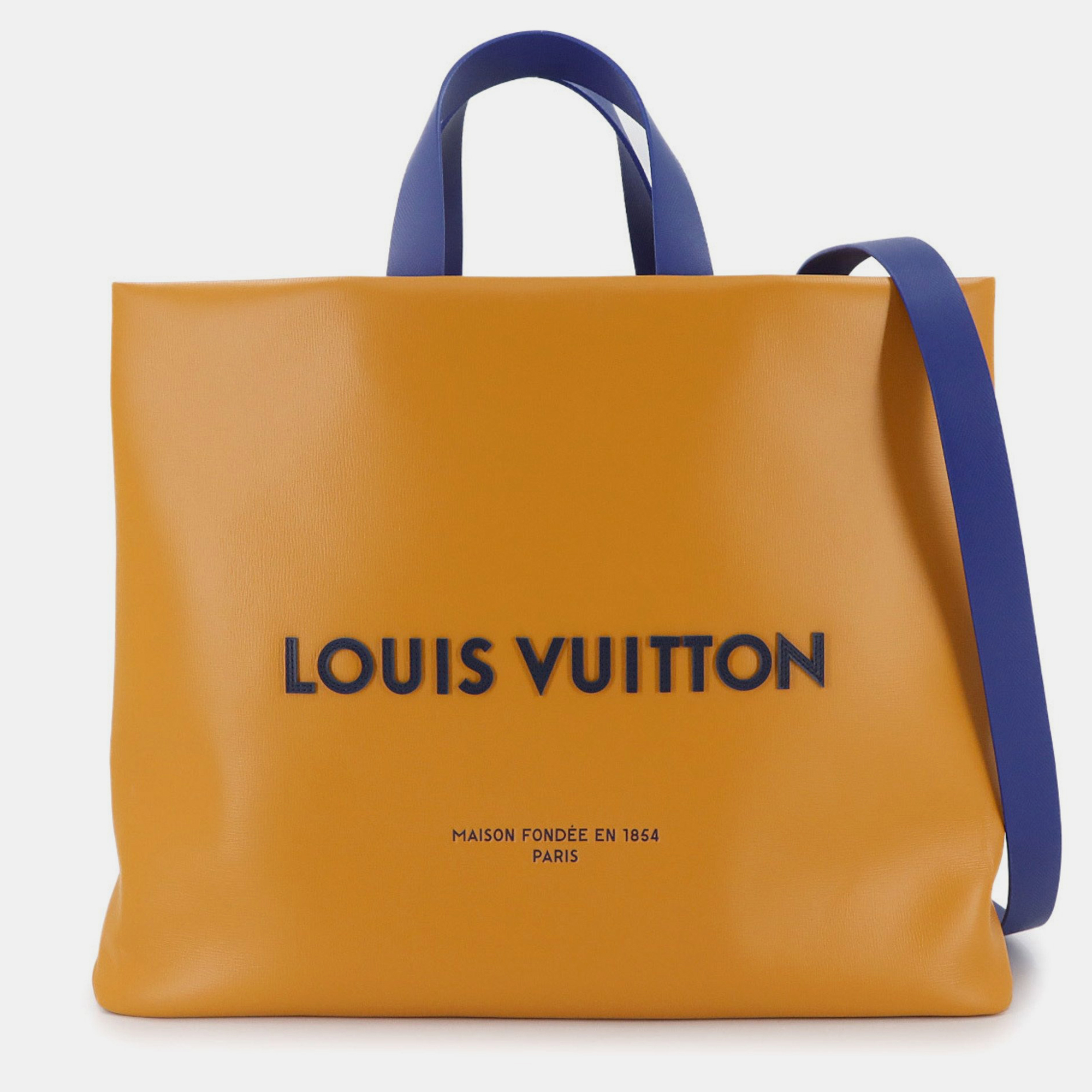 

Louis Vuitton Shopper Tote Mm 2-Way Shoulder Bag In Saffron Leather, Orange