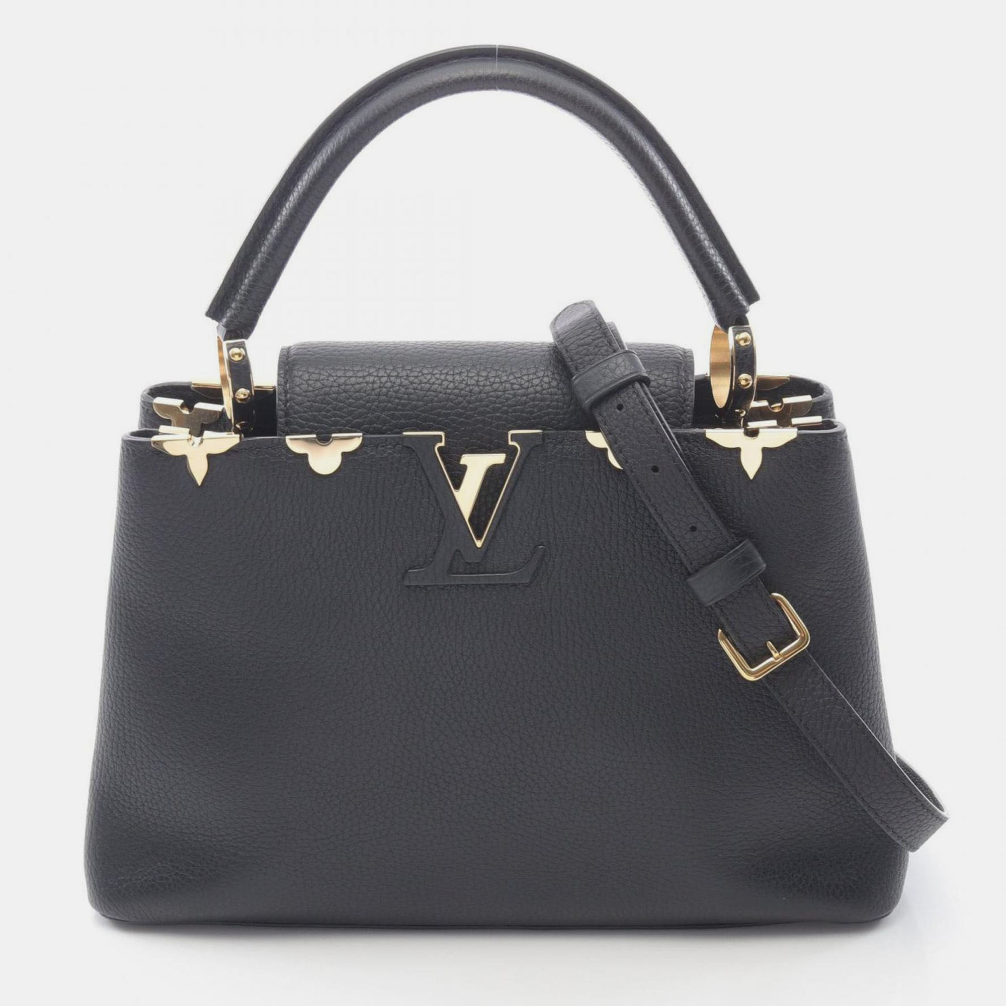 

Louis Vuitton Capucines Pm Parnassaire Line Handbag In Taurillon Leather Black