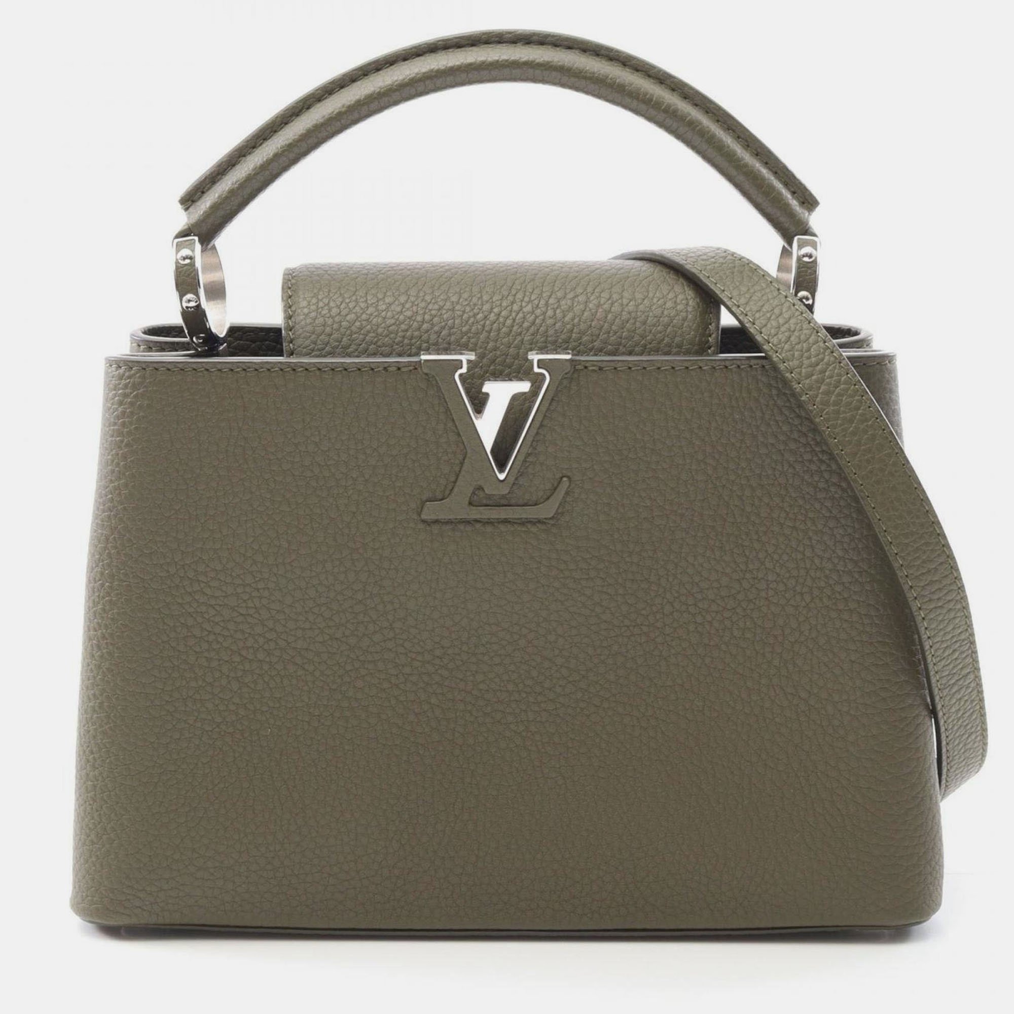 

Louis Vuitton Capucines Bb Khaki Handbag Taurillon Leather, Brown