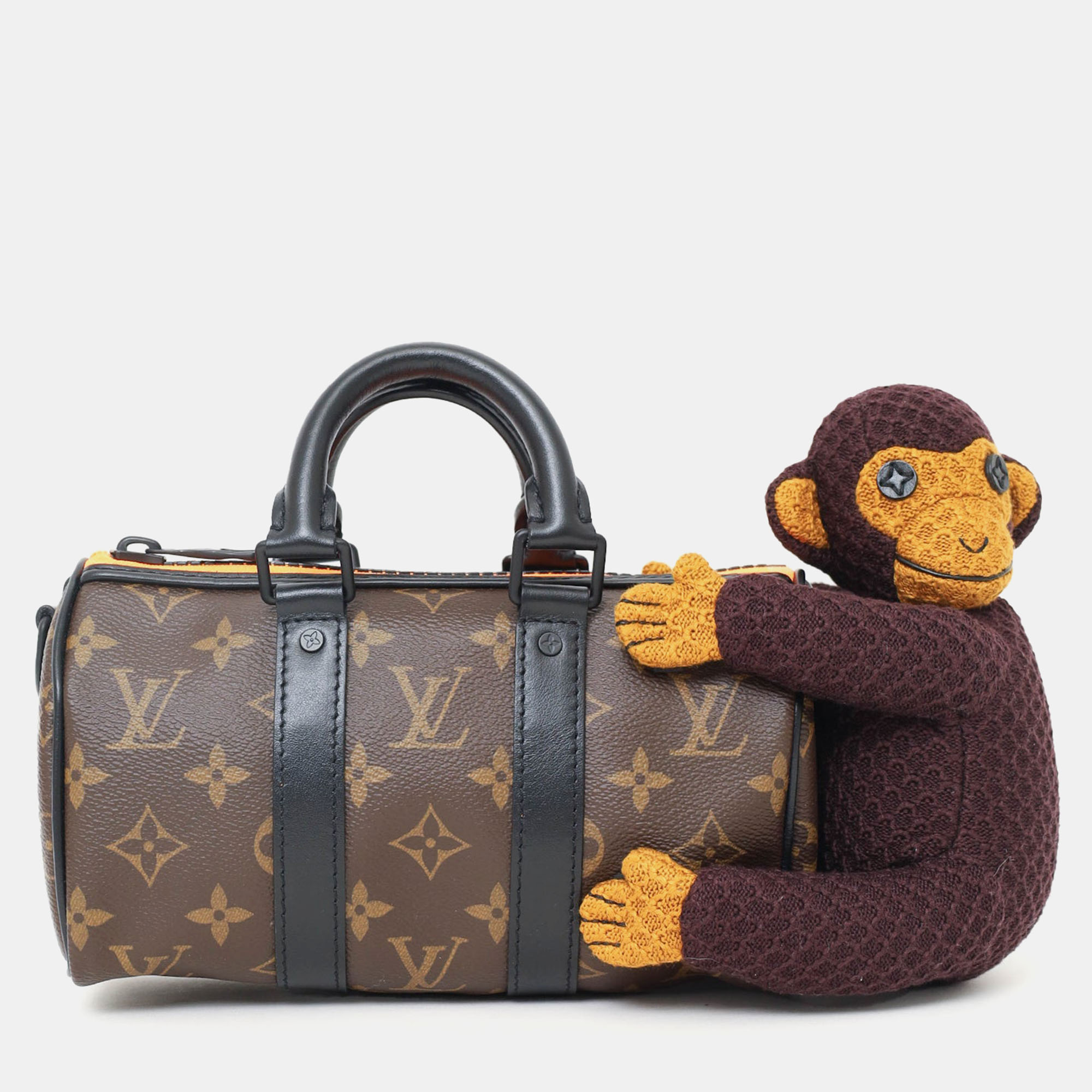 

Louis Vuitton 2021 Monogram Keepall X-Small Monkey Puppet LV Friends, Brown