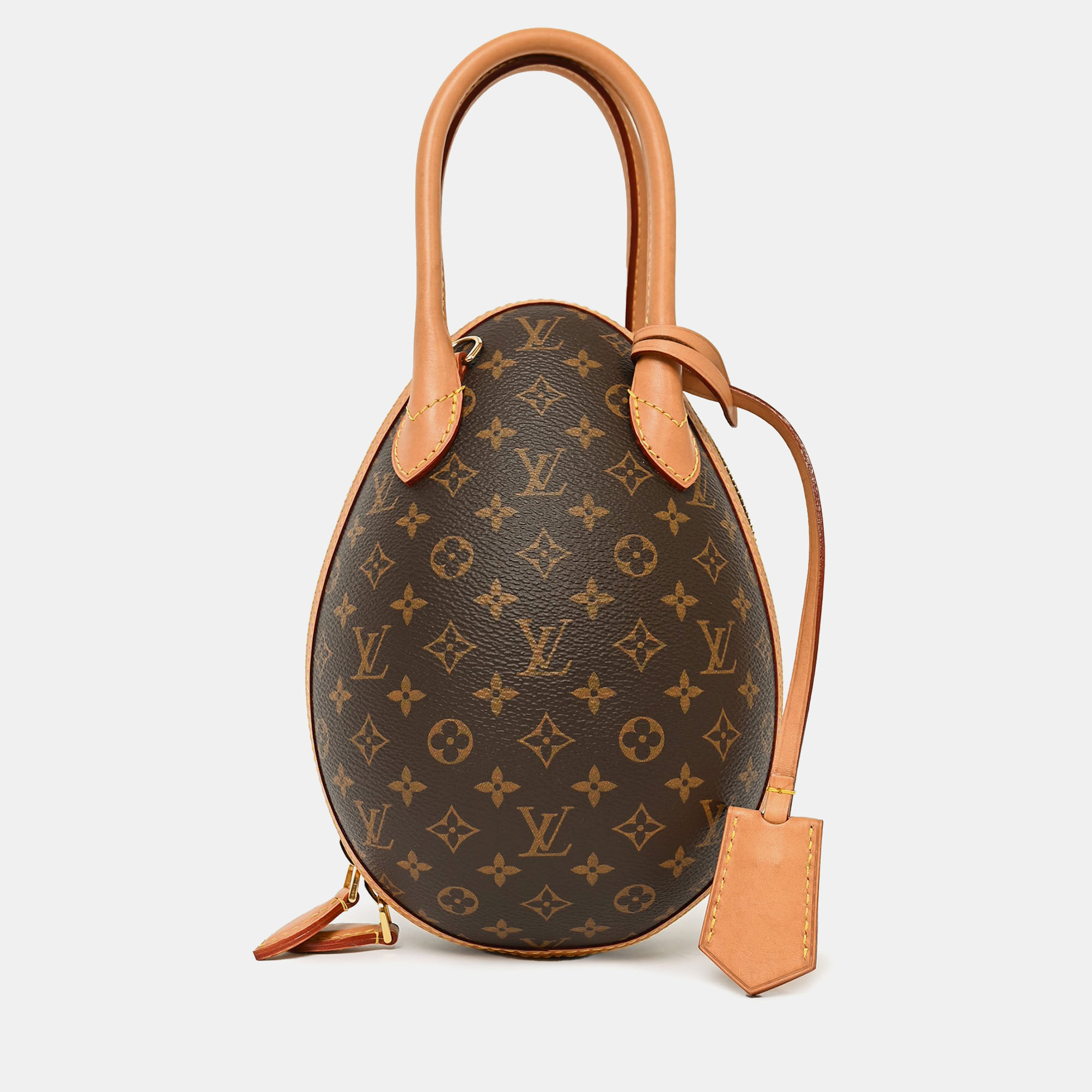 

Louis Vuitton 2019 Monogram/Black Leather Egg Top Handle Bag With Chain