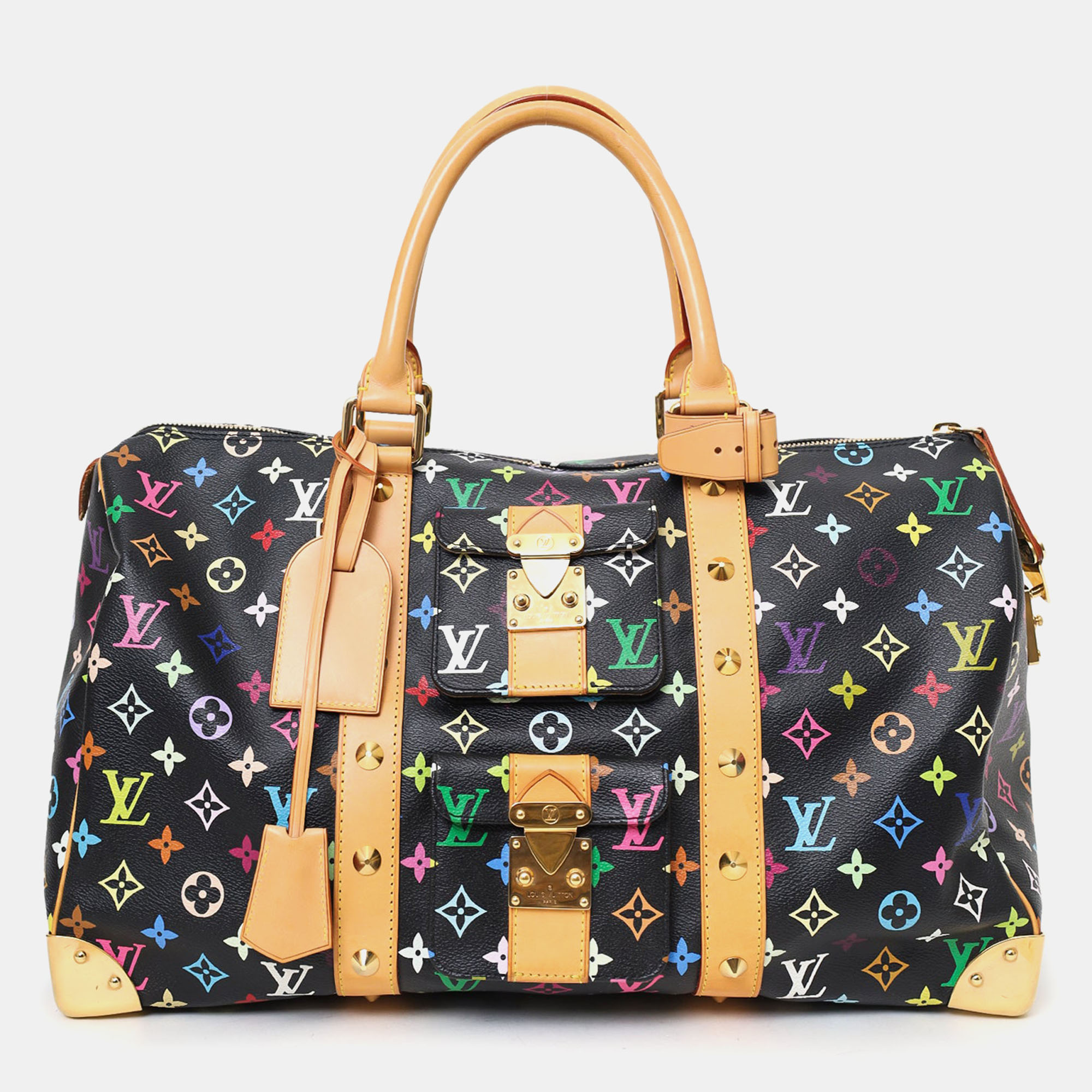 

Louis Vuitton 2003 Black/Multicolour Monogram Keepall 45 Bag