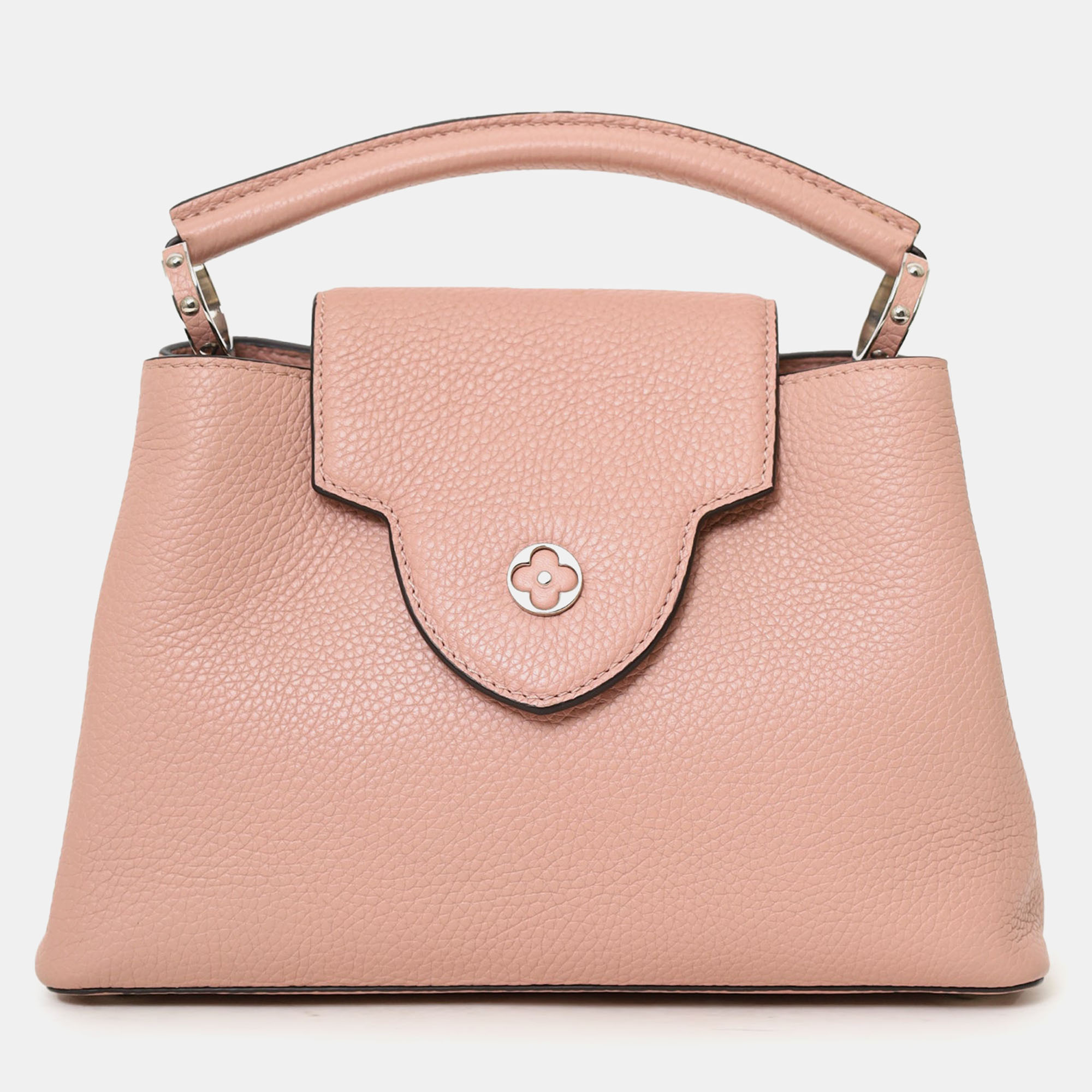 

Louis Vuitton 2015 Pink Taurillon Capucines BB Top Handle Bag with Strap