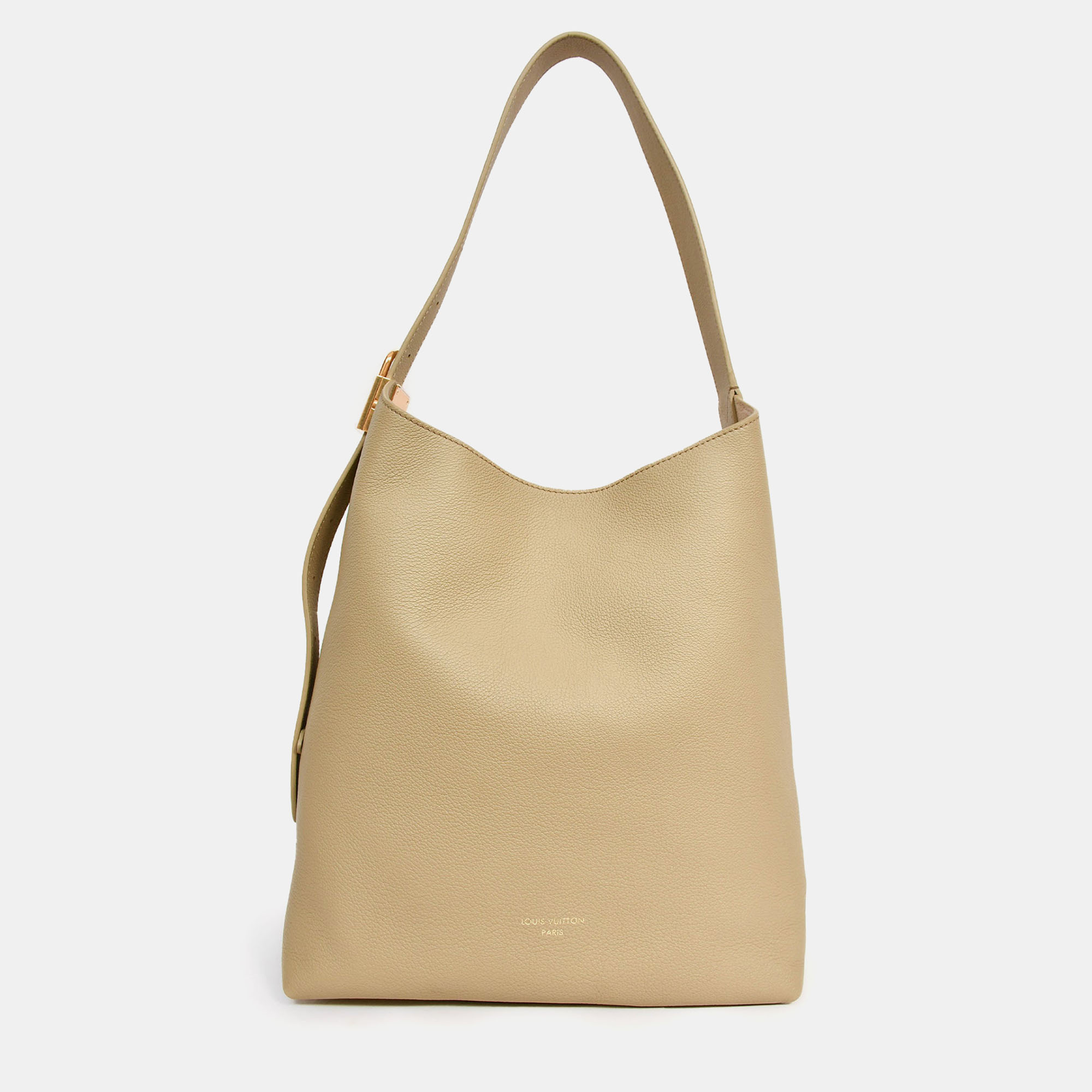 Pre-owned Louis Vuitton Sage Green Leather 'low Key Hobo Mm' Shoulder Bag With Monogram Pouch