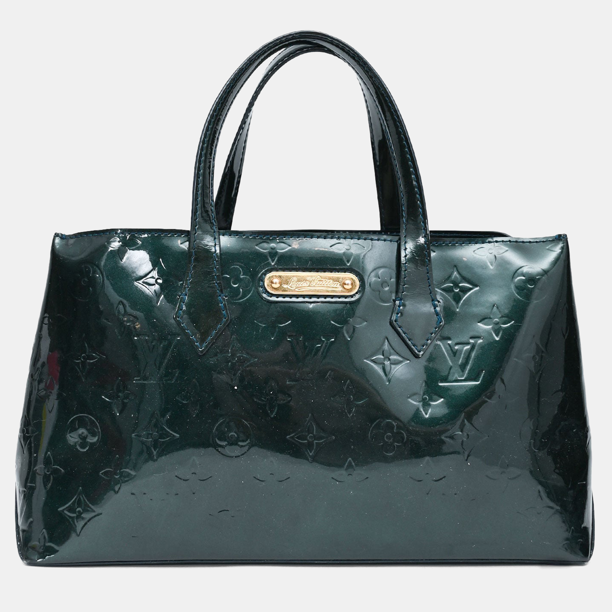 

Louis Vuitton Green Patent Leather Monogram Top Handle