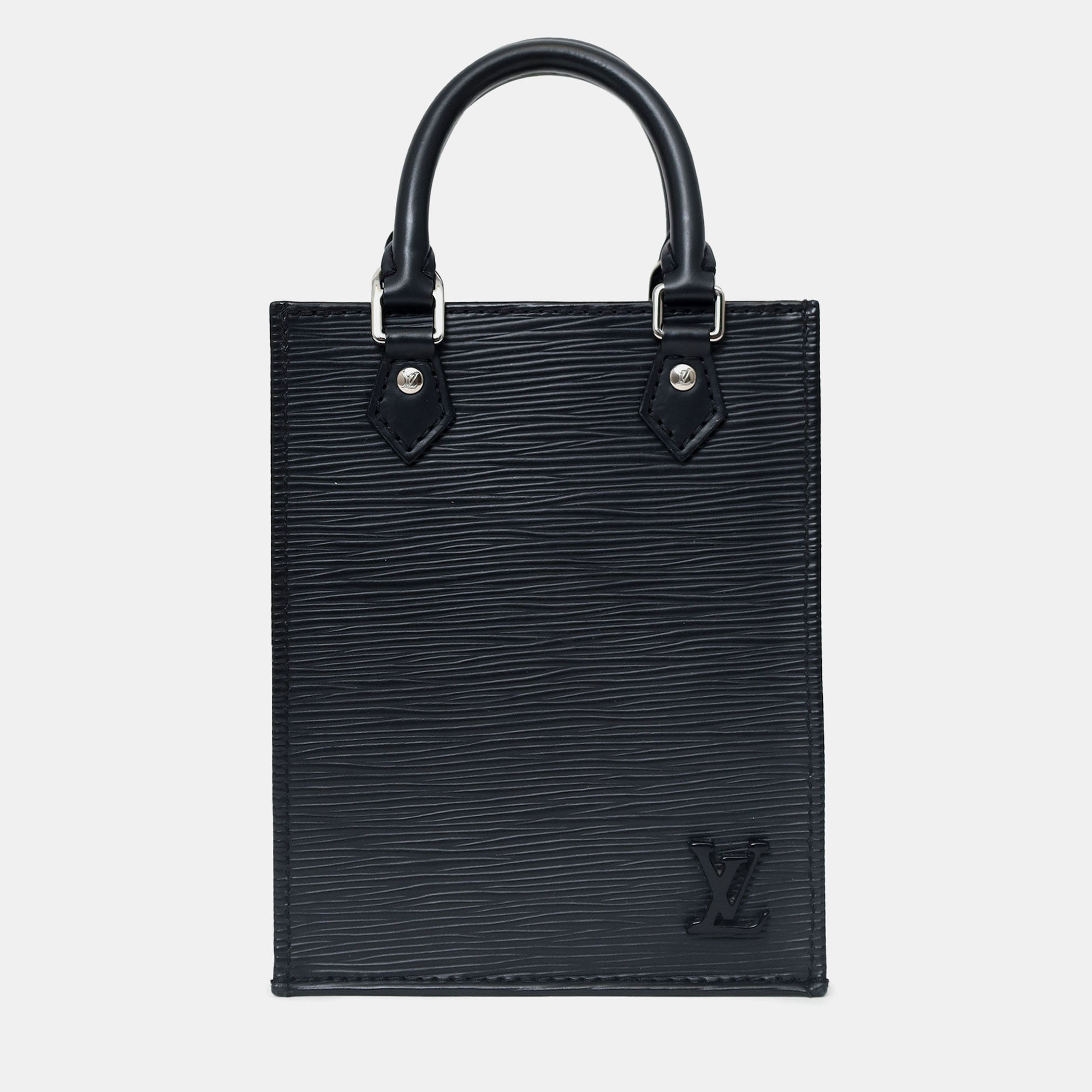 Pre-owned Louis Vuitton Black Epi Leather Plat Petit Bag With Strap