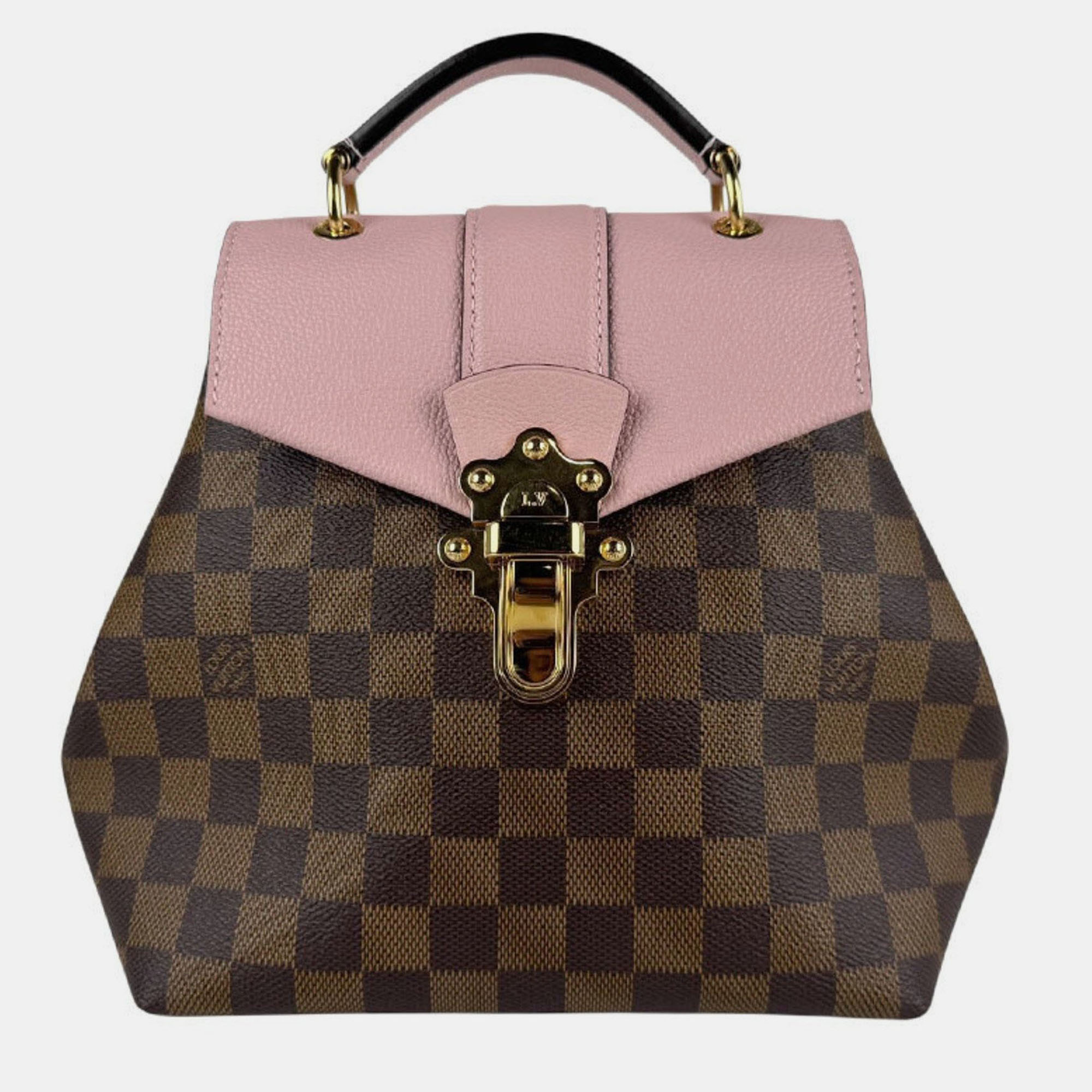 Pre-owned Louis Vuitton Damier Clapton Backpack In Canvas Magnolia In Brown