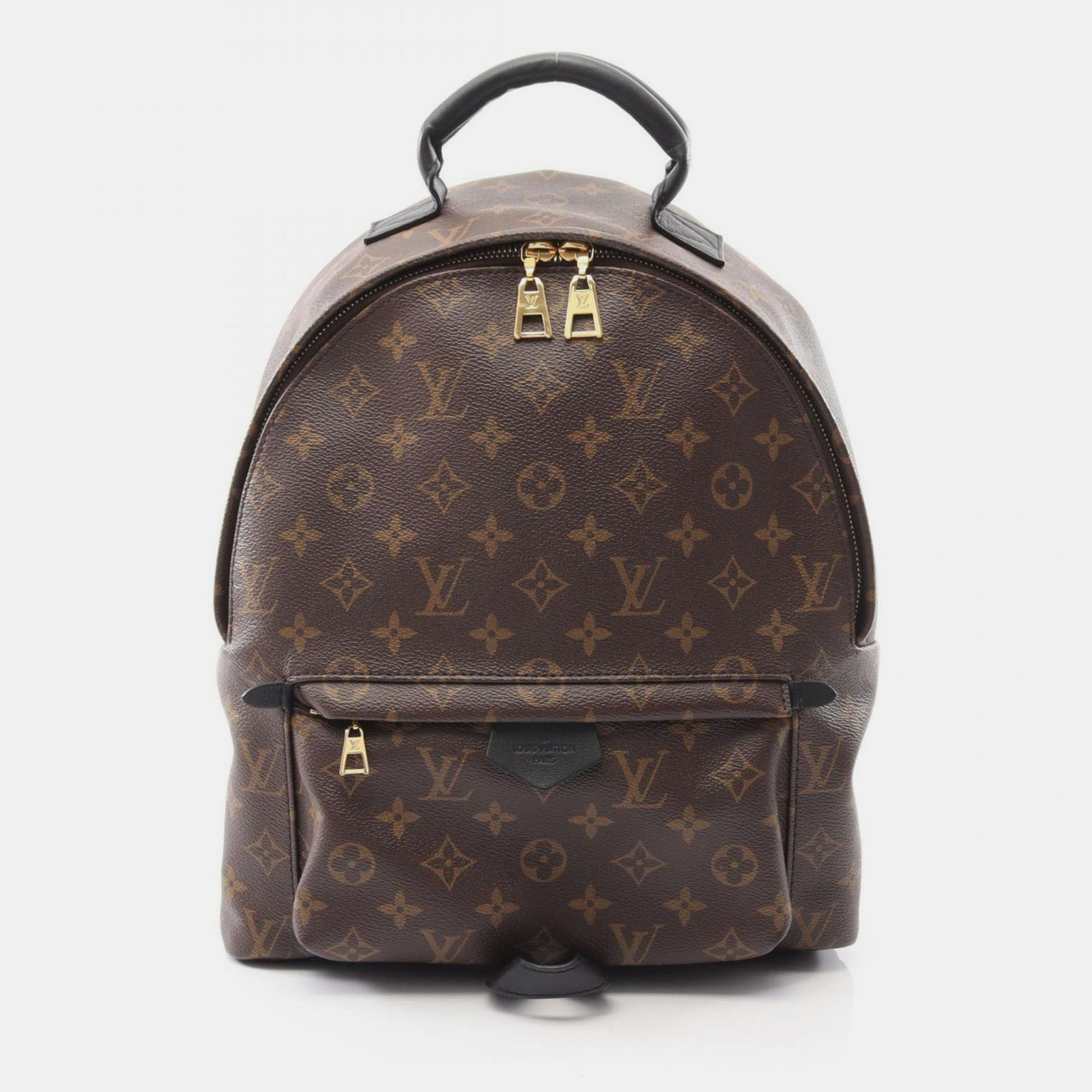 Pre-owned Louis Vuitton Palm Springs Backpack Mm Monogram Coated Canvas And Leather Backpack Brown