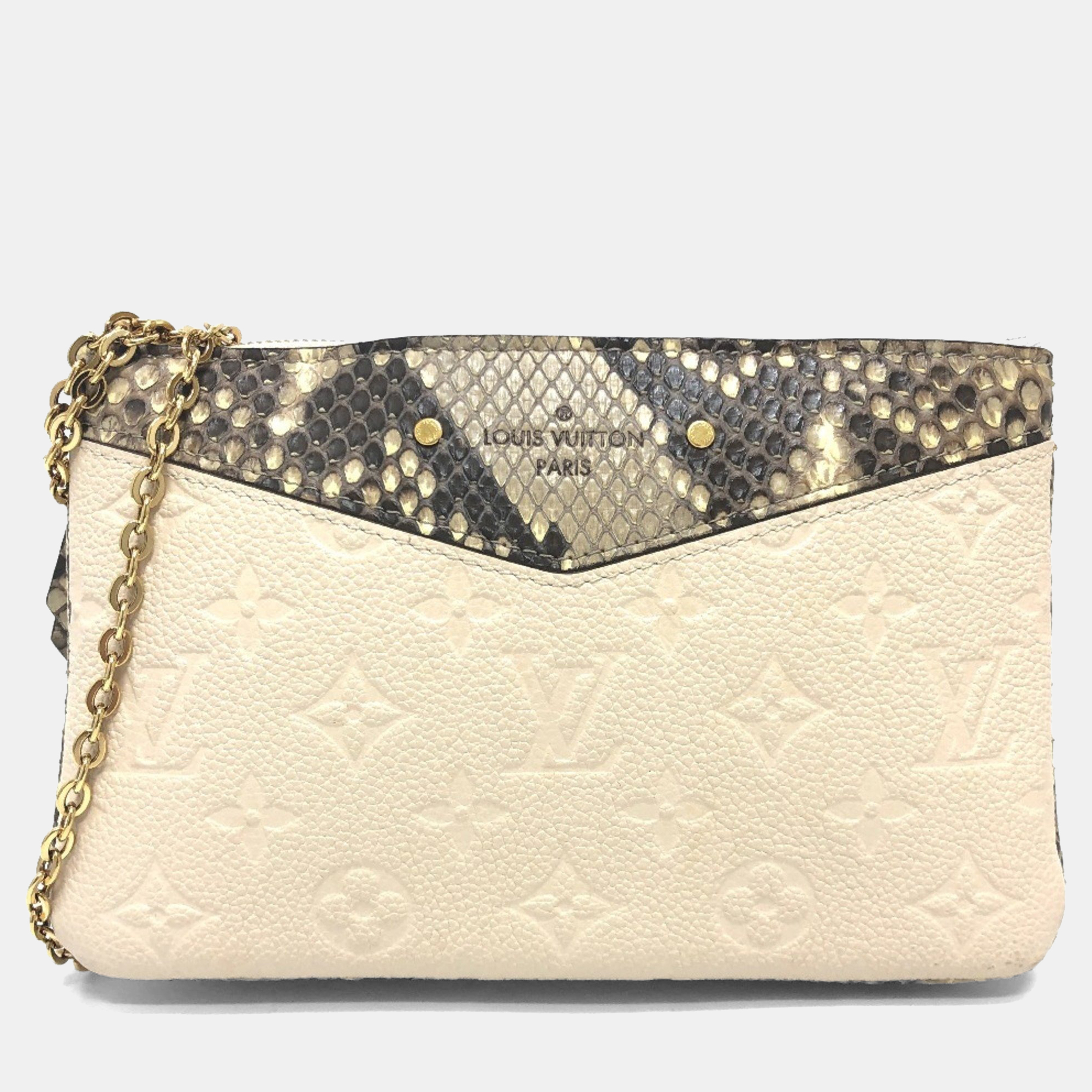 

Louis Vuitton Pochette Double Zip 2-Way Bag Shoulder Leather Beige