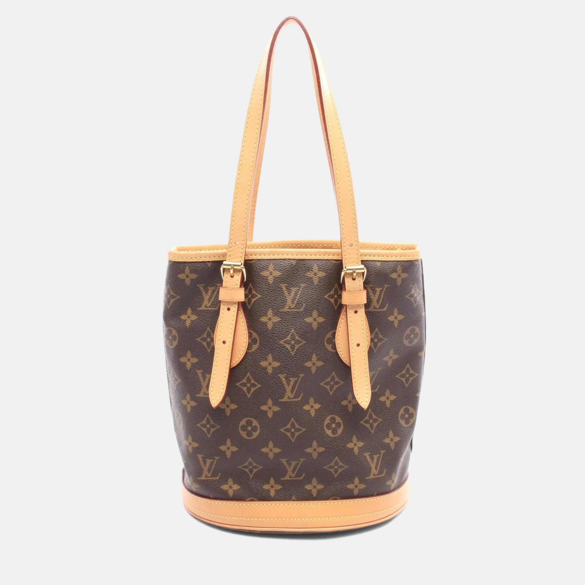 

Louis Vuitton Bucket Pm Handbag Coated Canvas And Leather Monogram Brown