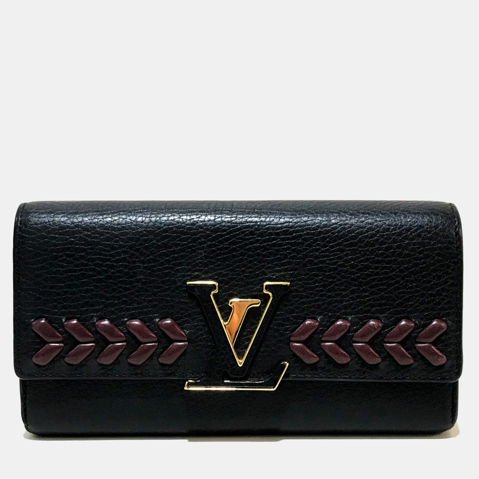 

Louis Vuitton Taurillon Clemence Long Wallet Folded Wallet Noir Black