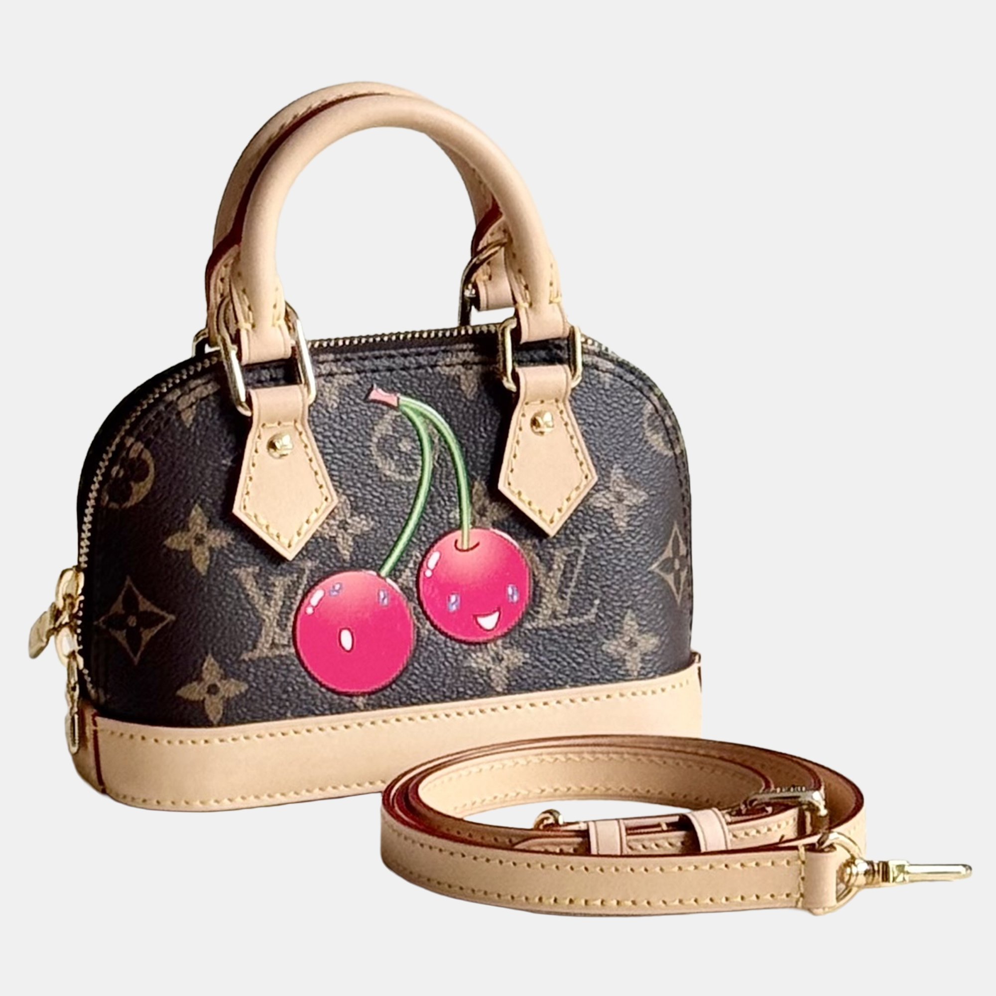 

Louis Vuitton x Takashi Murakami Cherry Alma Nano Bag, Brown
