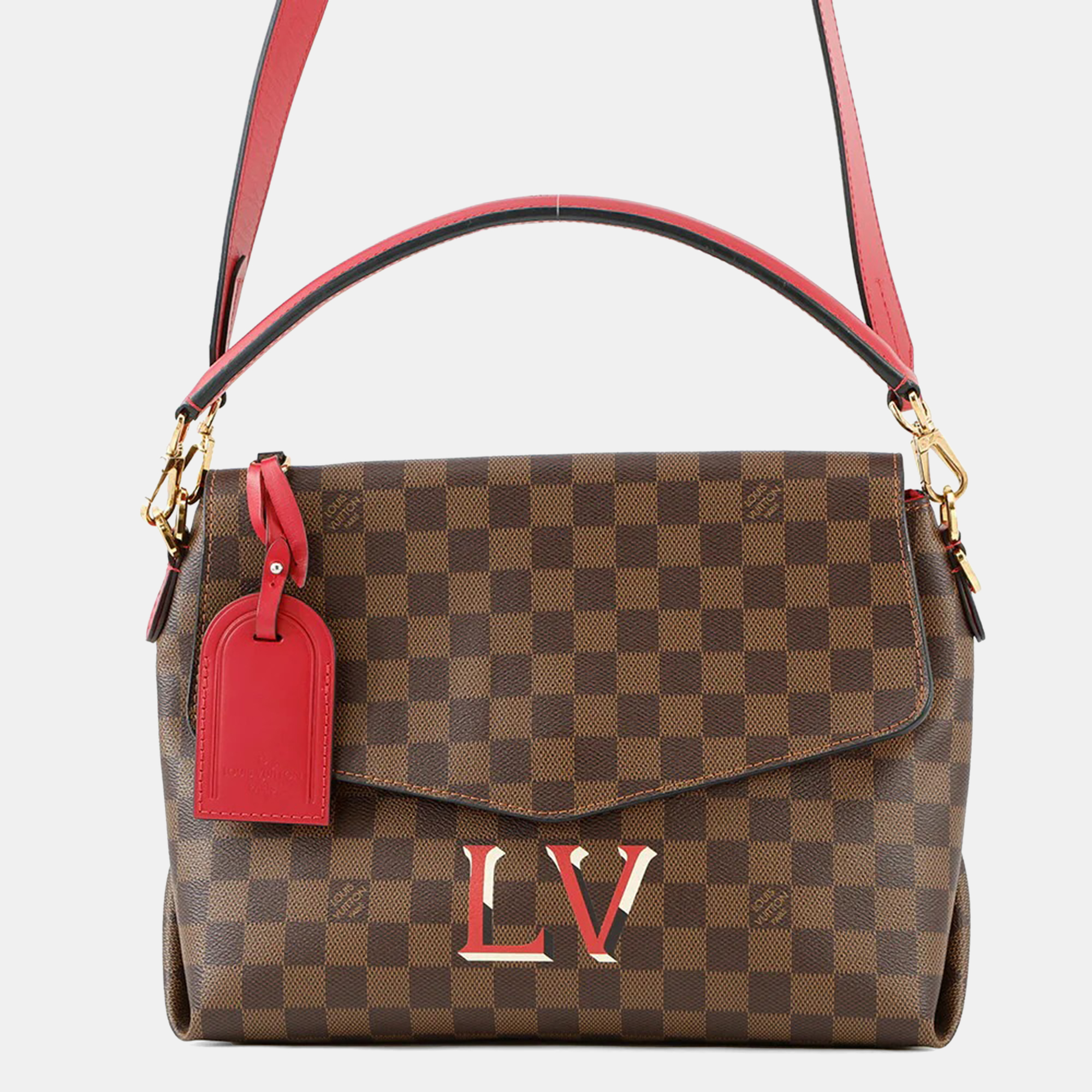Pre-owned Louis Vuitton Beaubourg Scarlet Damier Ebene Canvas In Brown