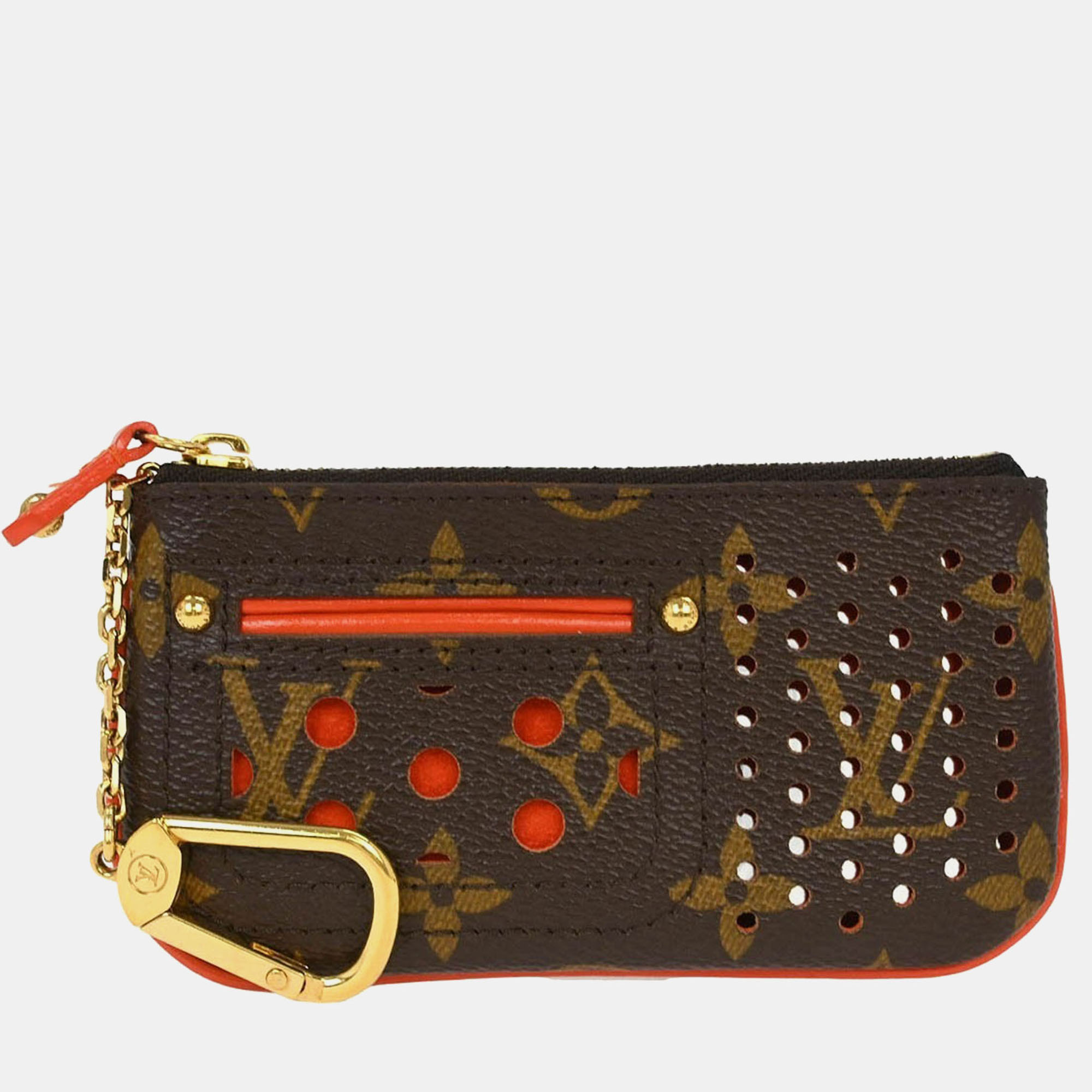 

Louis Vuitton Monogram Perfo Pochette Cles Coin Purse, Brown