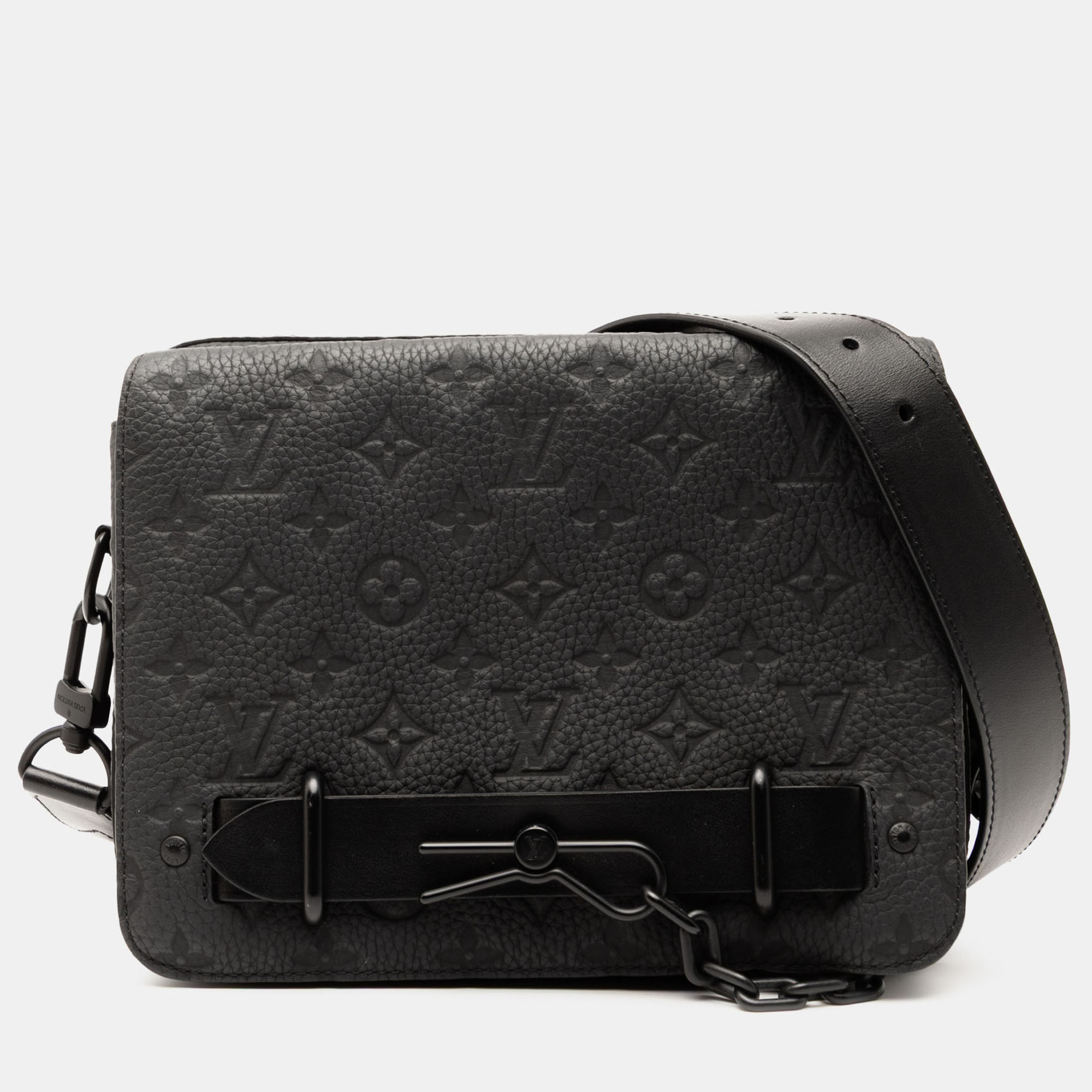 

Louis Vuitton Black Monogram Taurillon Steamer Messenger