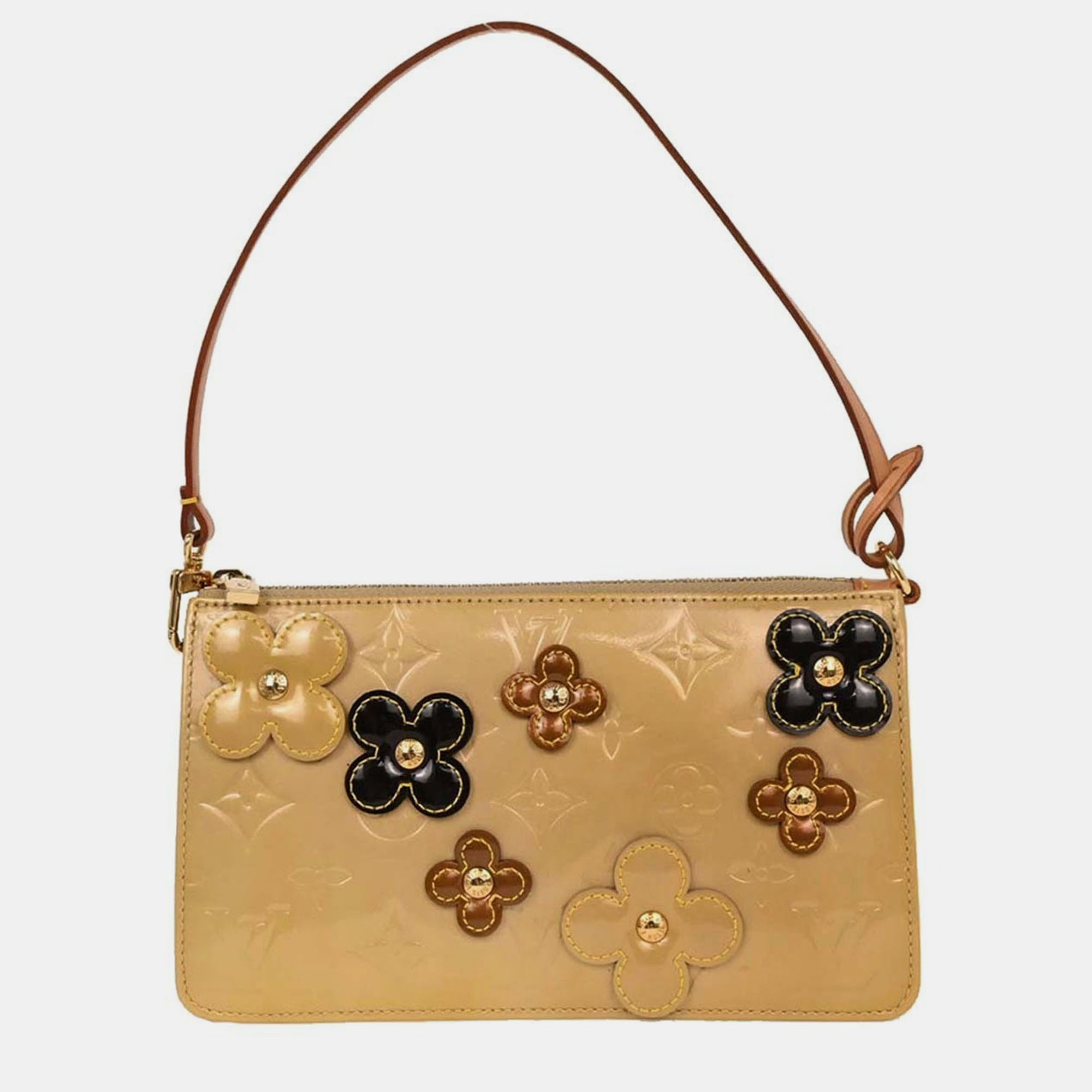 

Louis Vuitton Beige Vernis Flower Lexington Handbag