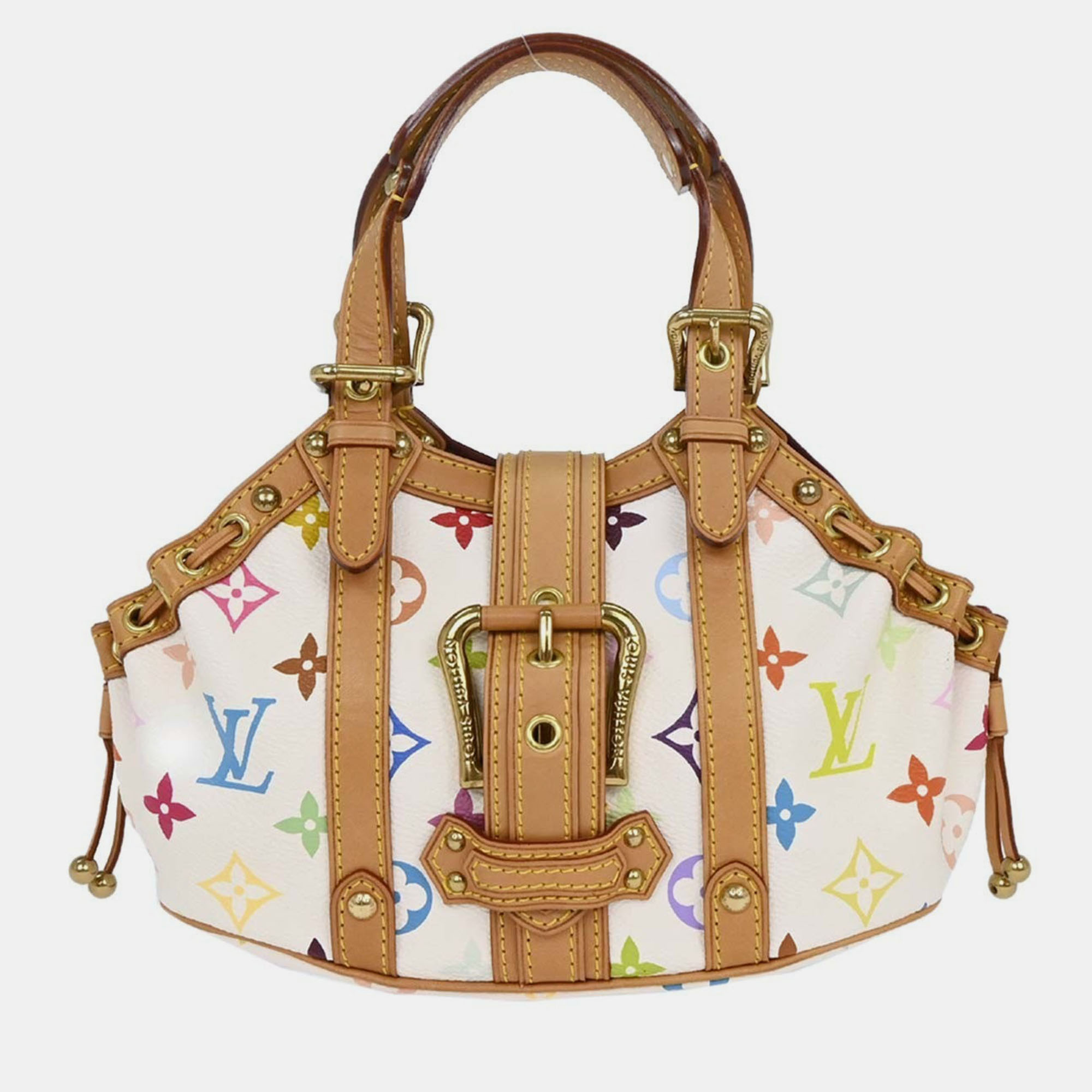 

Louis Vuitton White Monogram Multicolor Theda PM Handbag, Brown