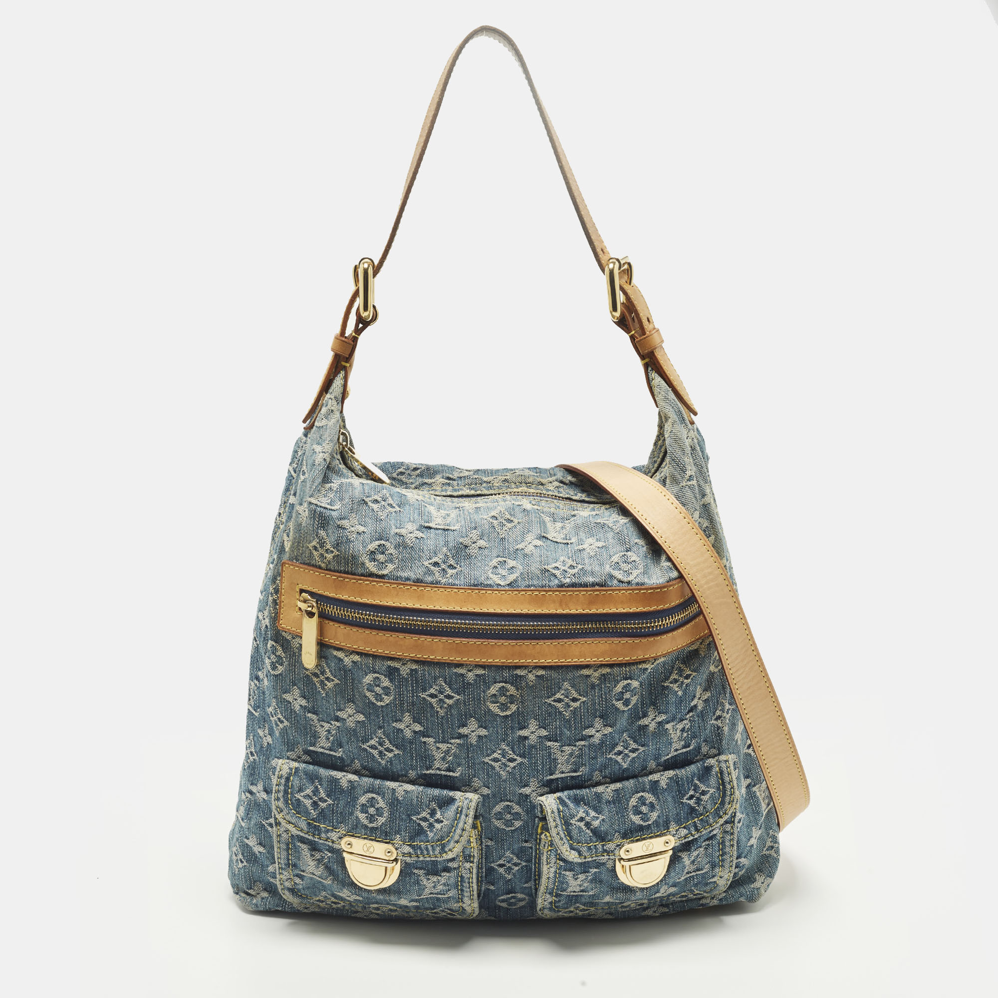 Pre-owned Louis Vuitton Baggy Gm Blue Monogram Denim Bag