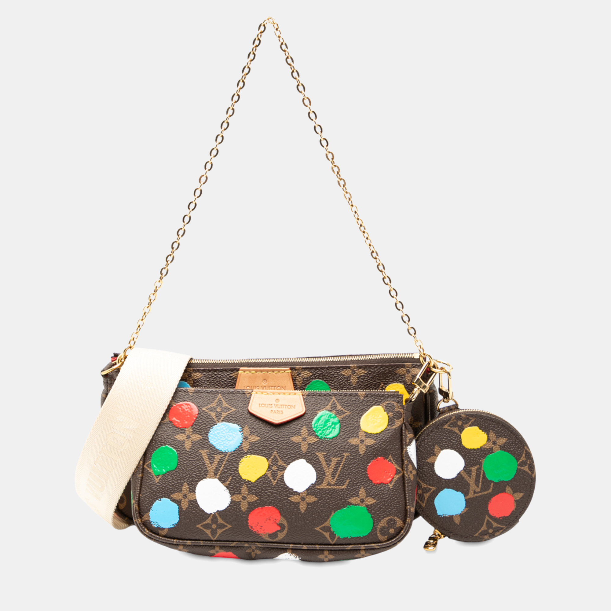 

Louis Vuitton Brown Yayoi Kusama Monogram Painted Dots Multi Pochette Accessoires