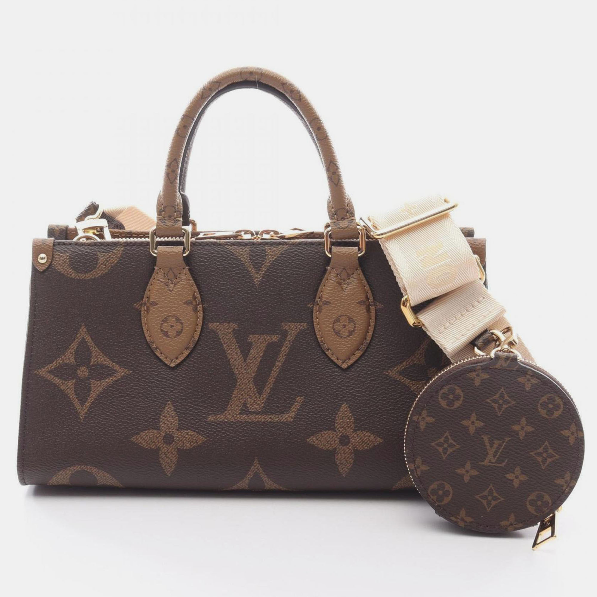 

Louis Vuitton On The Go New York Handbag Coated Canvas Monogram Reverse Brown