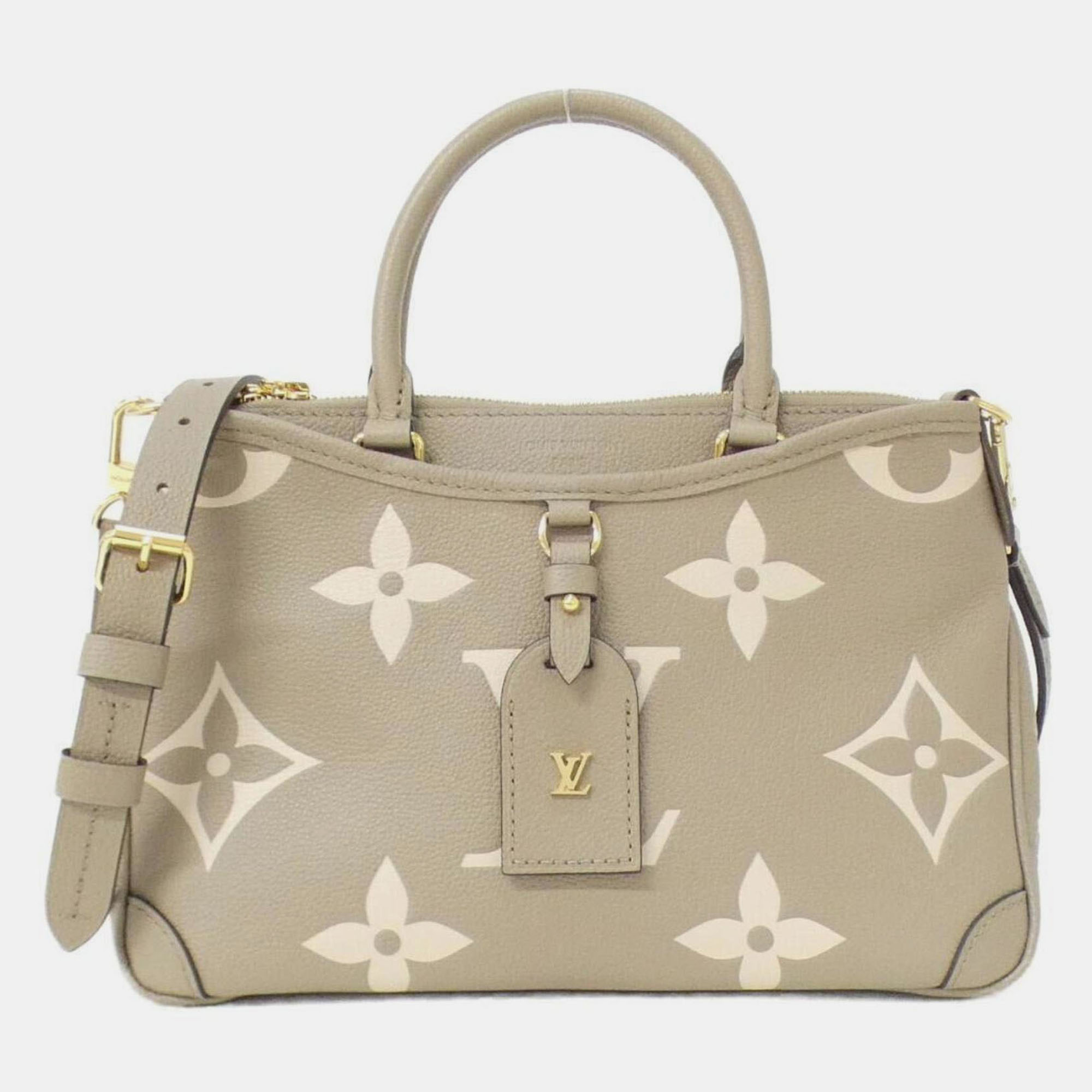 

Louis Vuitton Two-Tone Monogram Empreinte Trianon Pm Handbag, Beige